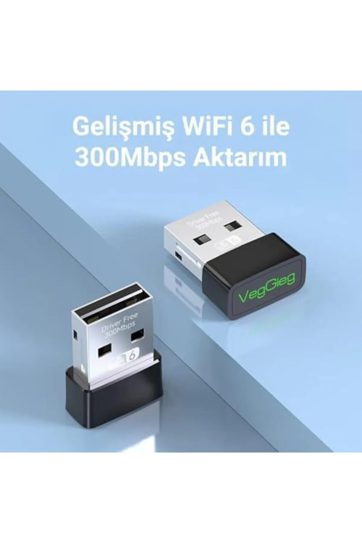 STOREMAX Niffa Shop 300Mbps Wifi 6 Çift Bant Kablosuz Alıcı Verici Nano USB Adaptör Nhl 1051353