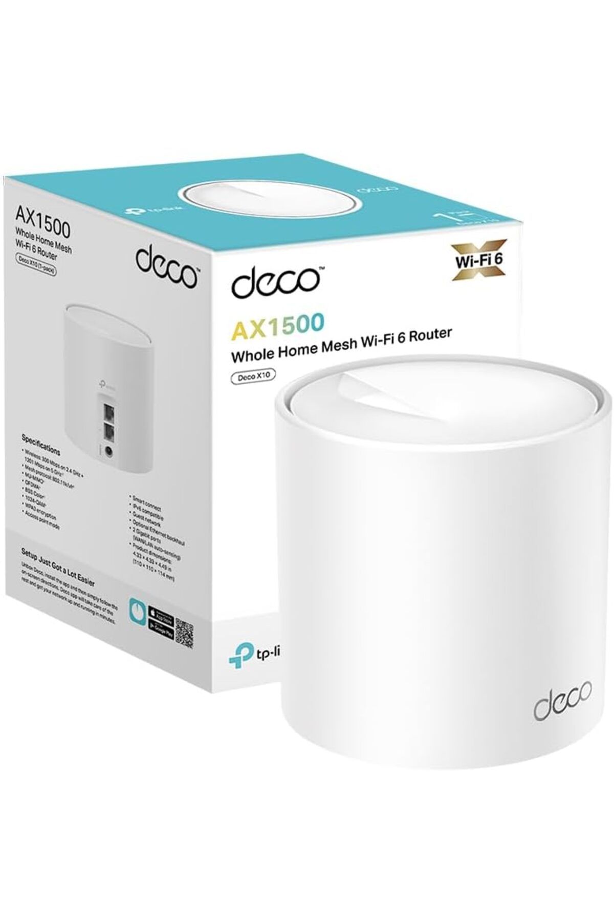 STOREMAX Niffa Shop Deco X10(1-pack), AX1500 Mbps, 190 m²'ye kadar Kapsama Alanı, 120 Cihaza Kadar Bağlant