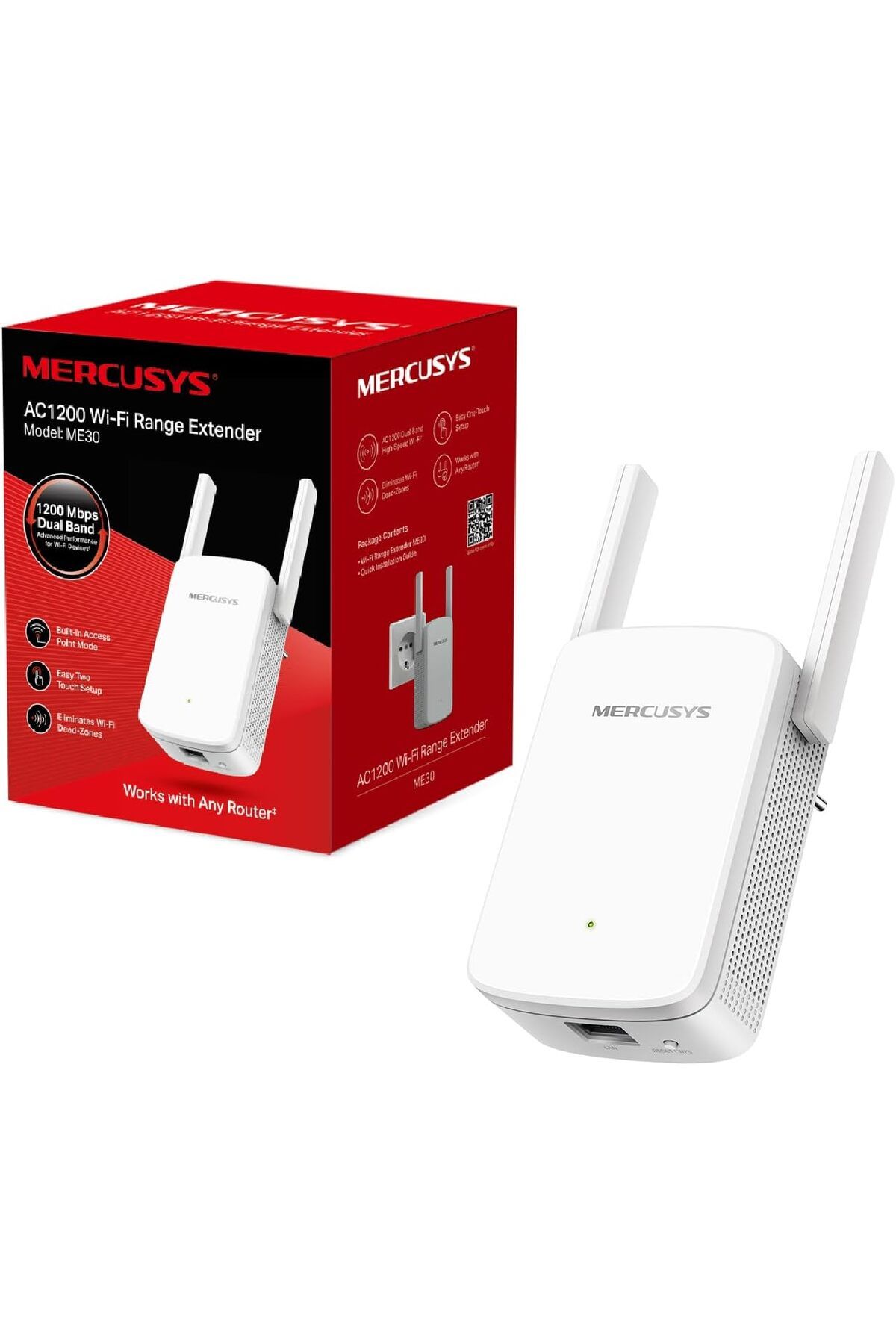 STOREMAX Niffa Shop ME30, AC1200 Mbps, 1× 10/100 Ethernet Bağlantı Noktası ve 2 Harici Anten, Dahili Acce