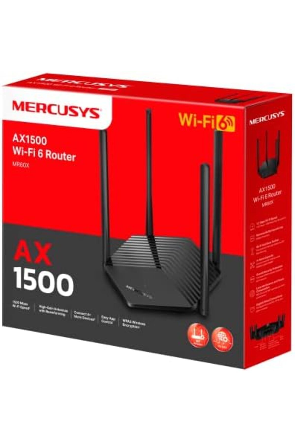 STOREMAX Niffa Shop Mercusys MR60X, AX1500 Mbps, Gigabit Portları, Fiber Destekli, Akıllı Bağlantı, WPA3