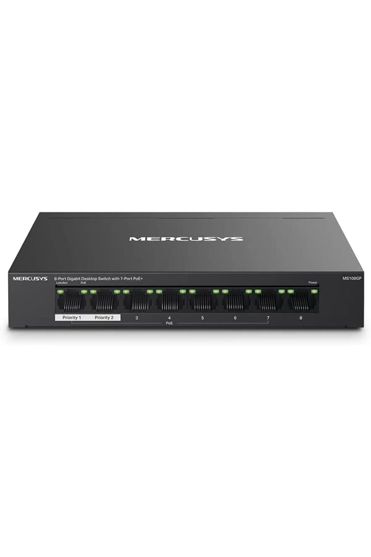 STOREMAX Niffa Shop MP108, 8-Port Gigabit Desktop Switch with 7-Port PoE+ Nhl 1051353