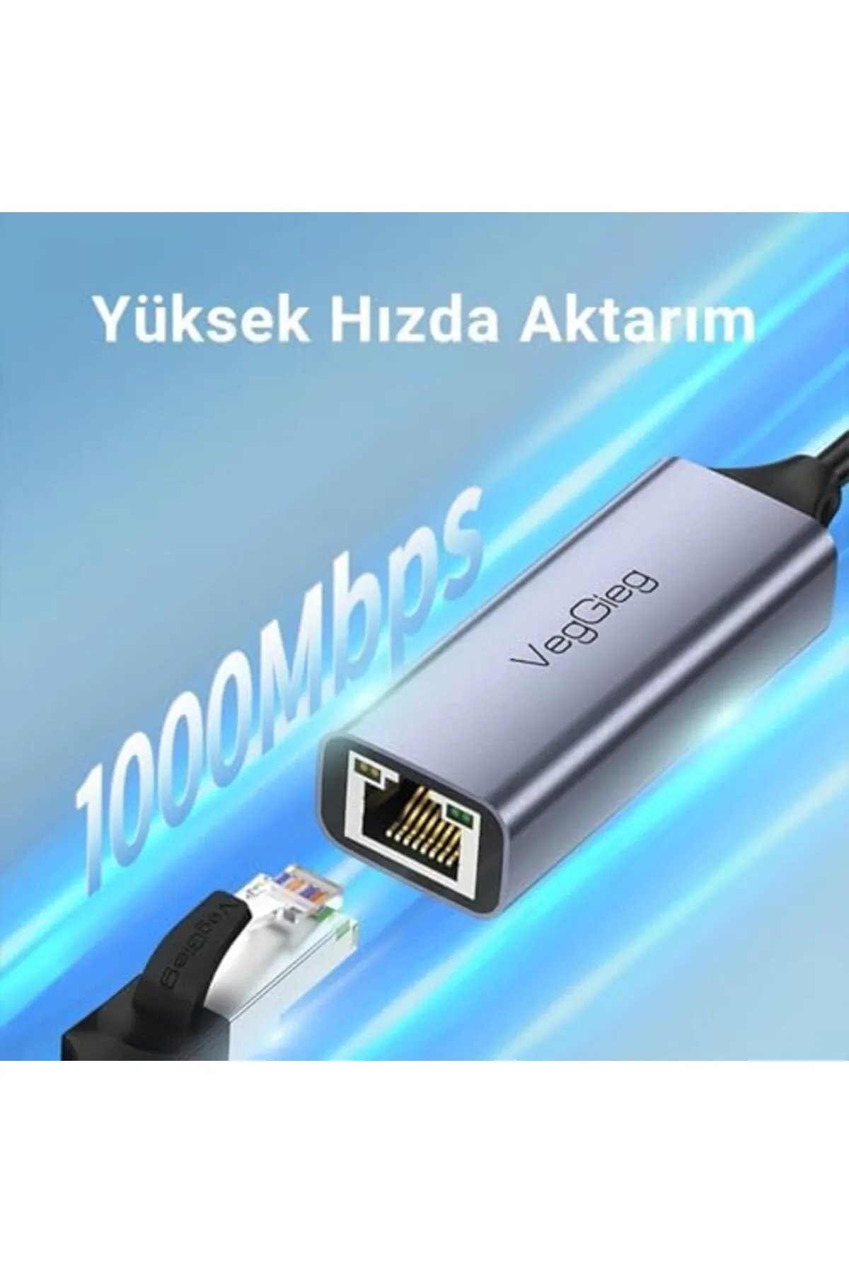 STOREMAX Niffa Shop Type-C 1000Mbps Gigabit Ethernet Adaptörü PC, Mac, Konsol, Tv Box Uyumlu Nhl 1051353