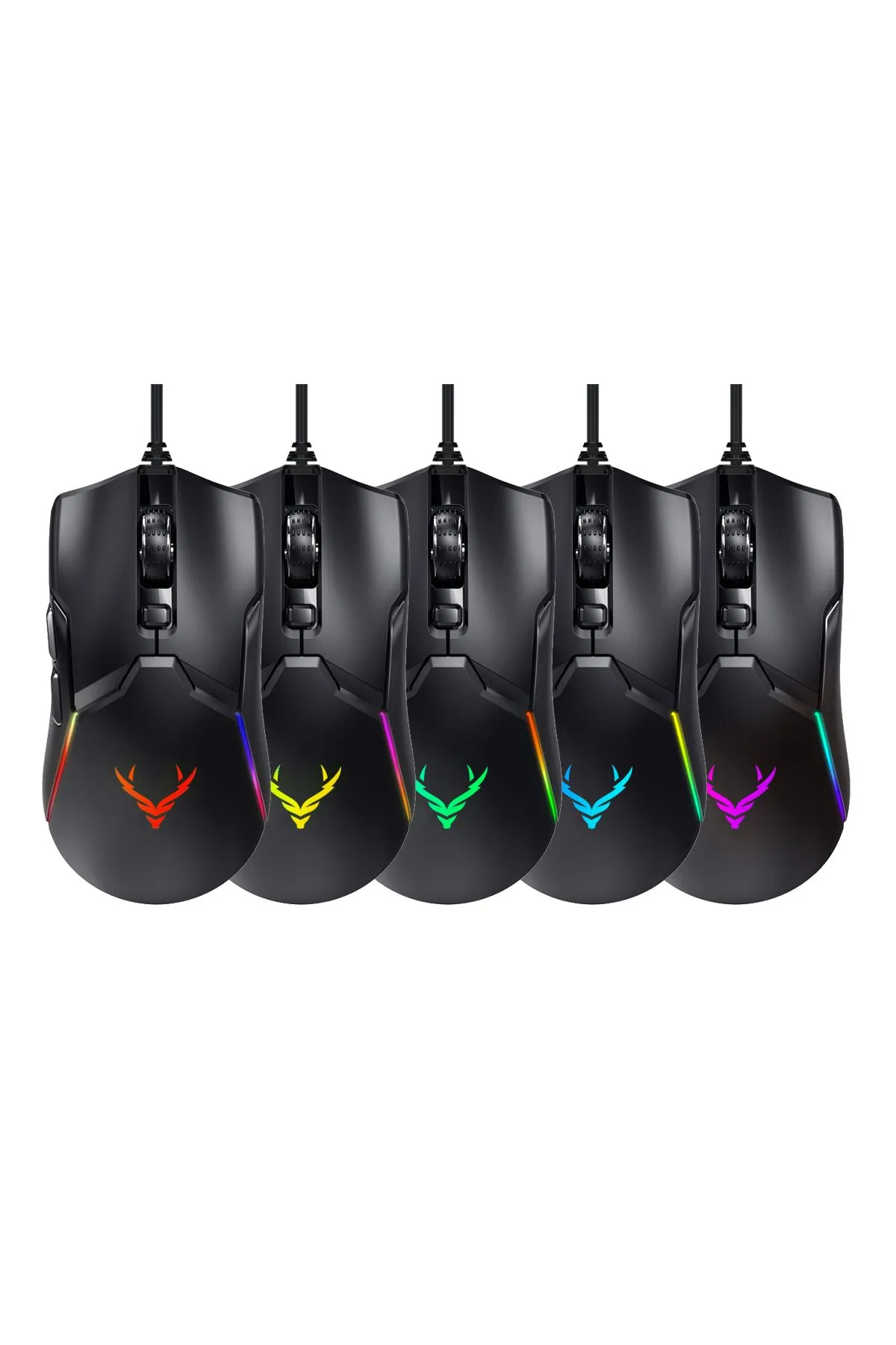 Xrades Night XR07 Siyah Rgb Gaming Mouse 12800 Dpı 8 Tuşlu Drag Click Makrolu