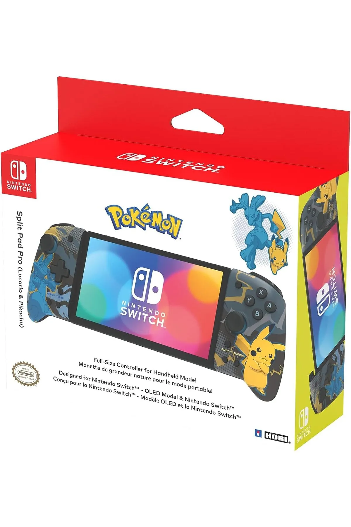 Hori Nintendo Switch Oled Split Pad Pro Lucario & Pikachu Edition