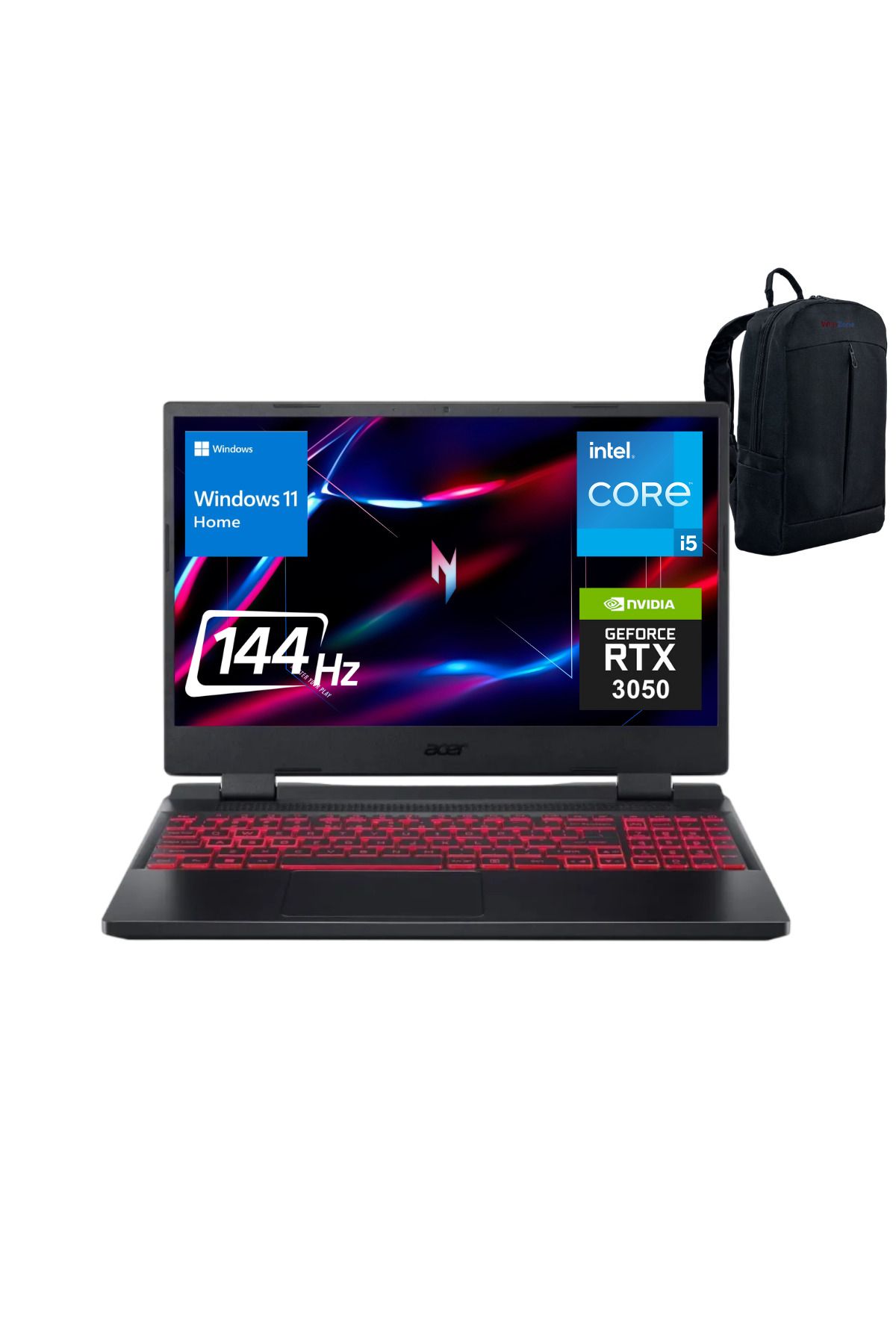 Acer Nitro 5 i5-12450H 16GB 1TB SSD RTX3050 15.6'' FHD 144Hz Win11 Gaming Notebook NH.QFJEY.008