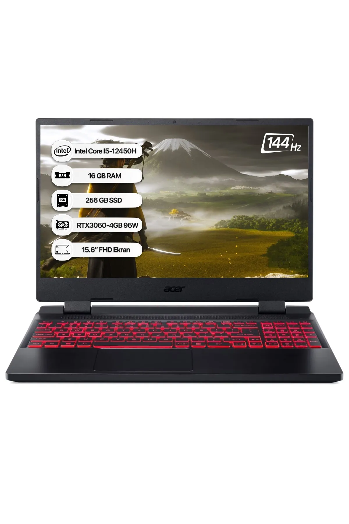 Acer Nitro 5 Nh.qfjey.00a-16 Intel Core I5 12450h 16gb 256gb Ssd Rtx3050-4gb Freedos 144hz 15.6" Notebook