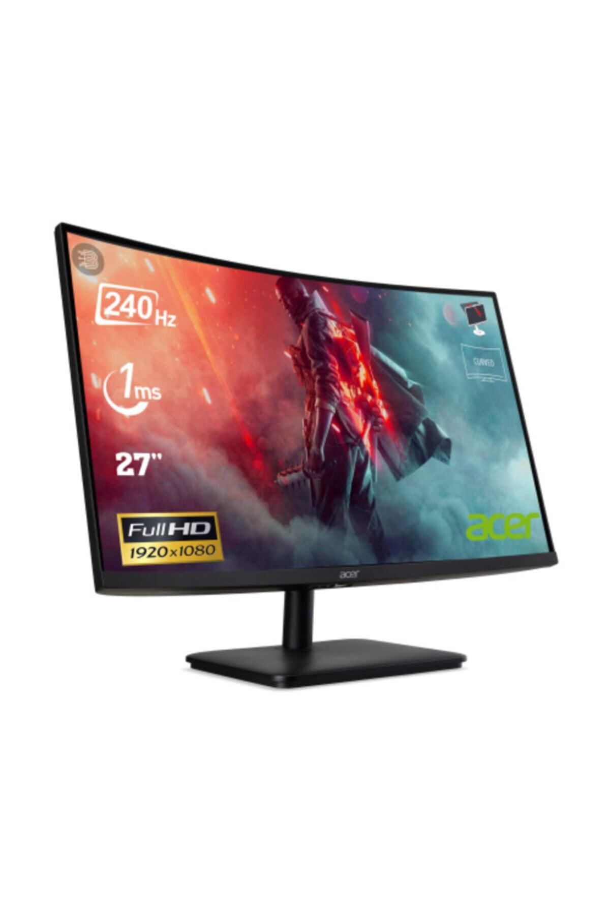 Acer Nitro Ed270x 27” 240hz 1ms (hdmı+display) Adaptive-sync Full Hd Curved Monitör Um.he0ee.x01