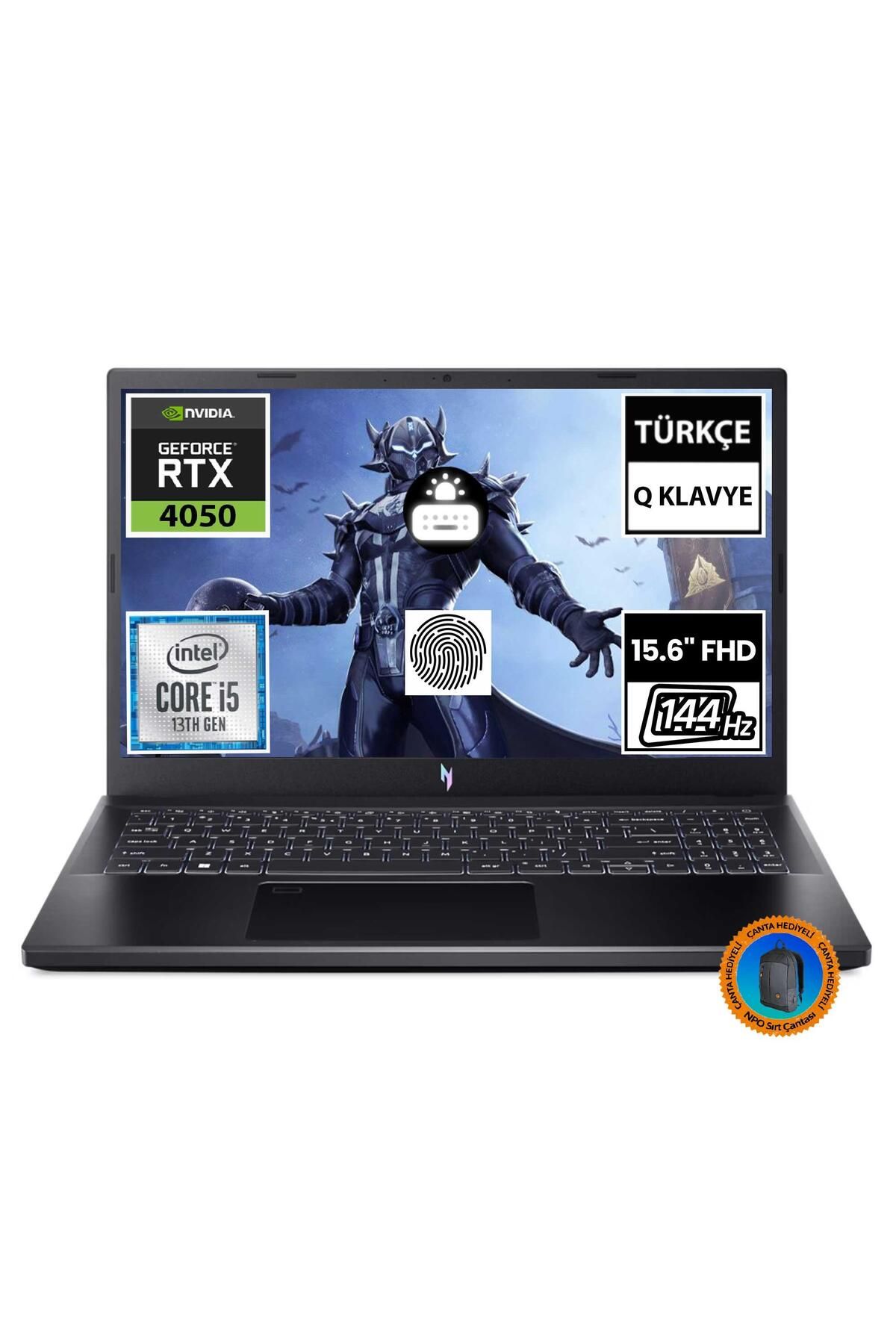 Acer Nitro V 15 ANV15-51-54UY NH.QNBEY.001A4 i5-13420H 16GB 1TBSSD RTX4050 15.6" FullHD FreeDOS Taşı