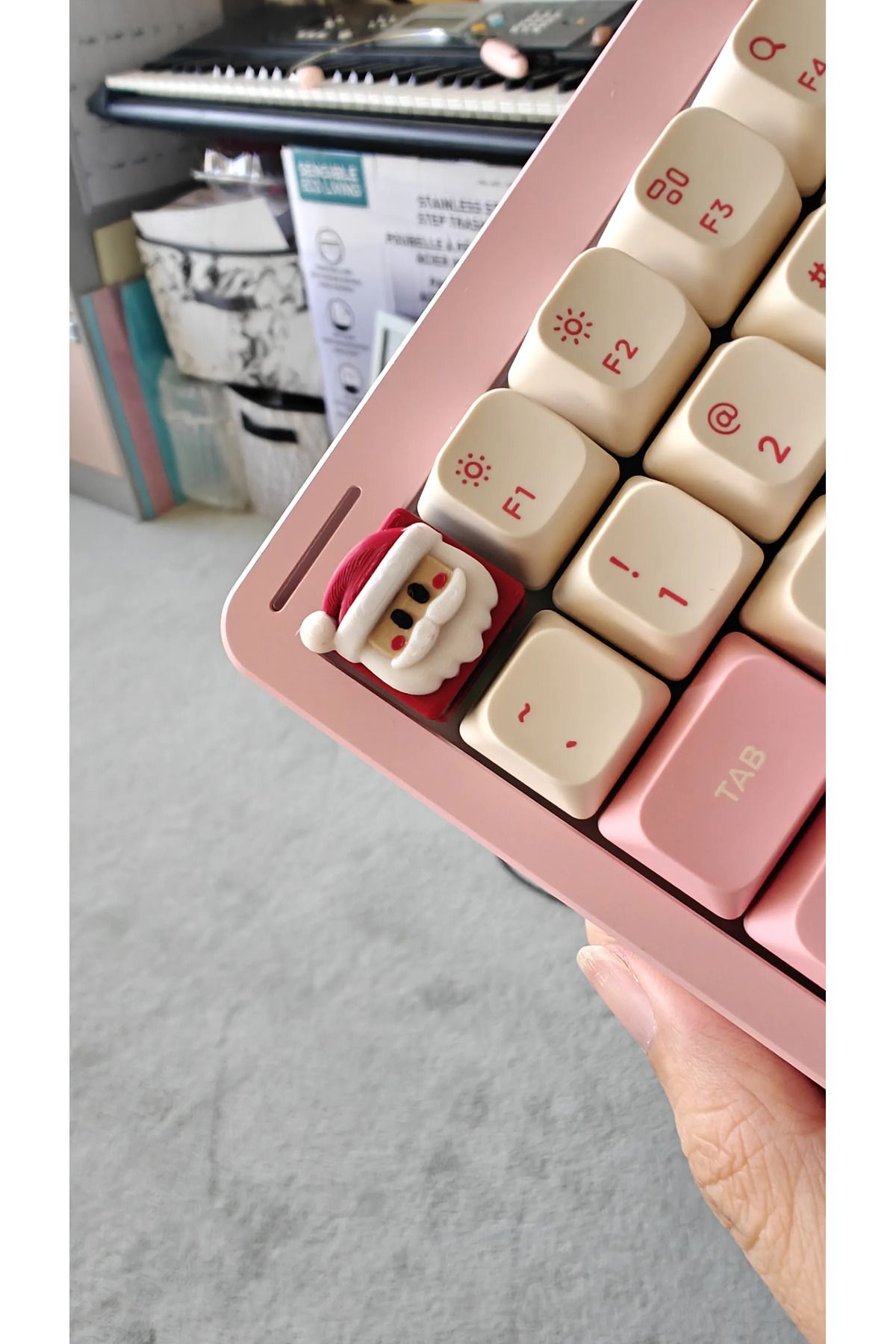 3D Craft Noel Baba Mekanik Klavye Tuşu Artisan Keycaps Gamer Aksesuar - 1 adet