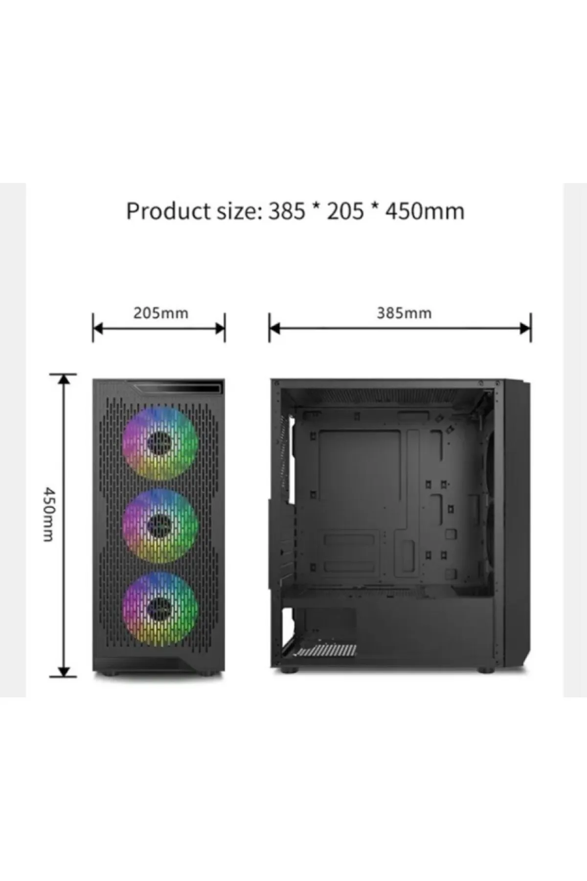 Strong North 4x 120mm Rgb Reset Buton Mesh Atx Gaming Oyuncu Kasası Powersız