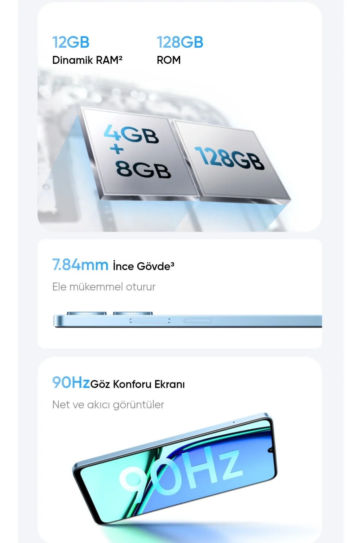 realme NOTE 60 12GB RAM (4+8 GB DİNAMİK RAM) 128 GB Kablolu Kulaklık Hediyeli (Realme Türkiye Grantili)