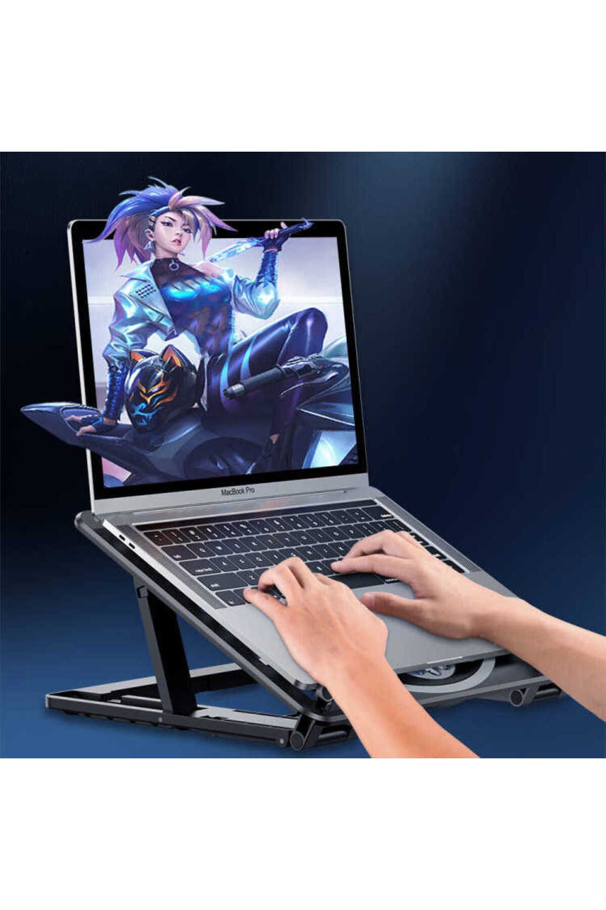 Canpay Notebook, Laptop Soğutucu Fan Standı Ultra Sessiz 2li Fan Isı Dağılımını İçin Metal Dizayn