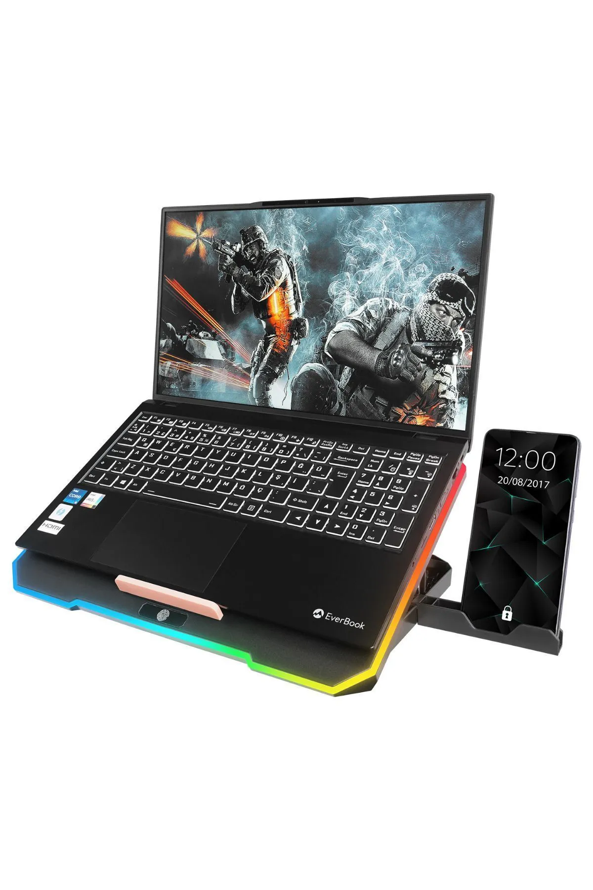 Rampage Notebook Soğutucu Telefon Pc Stand Rgb S48 Freez 70*70 10 Mm 15.6 Inç 6 Fan Laptop Soğutucu Gaming