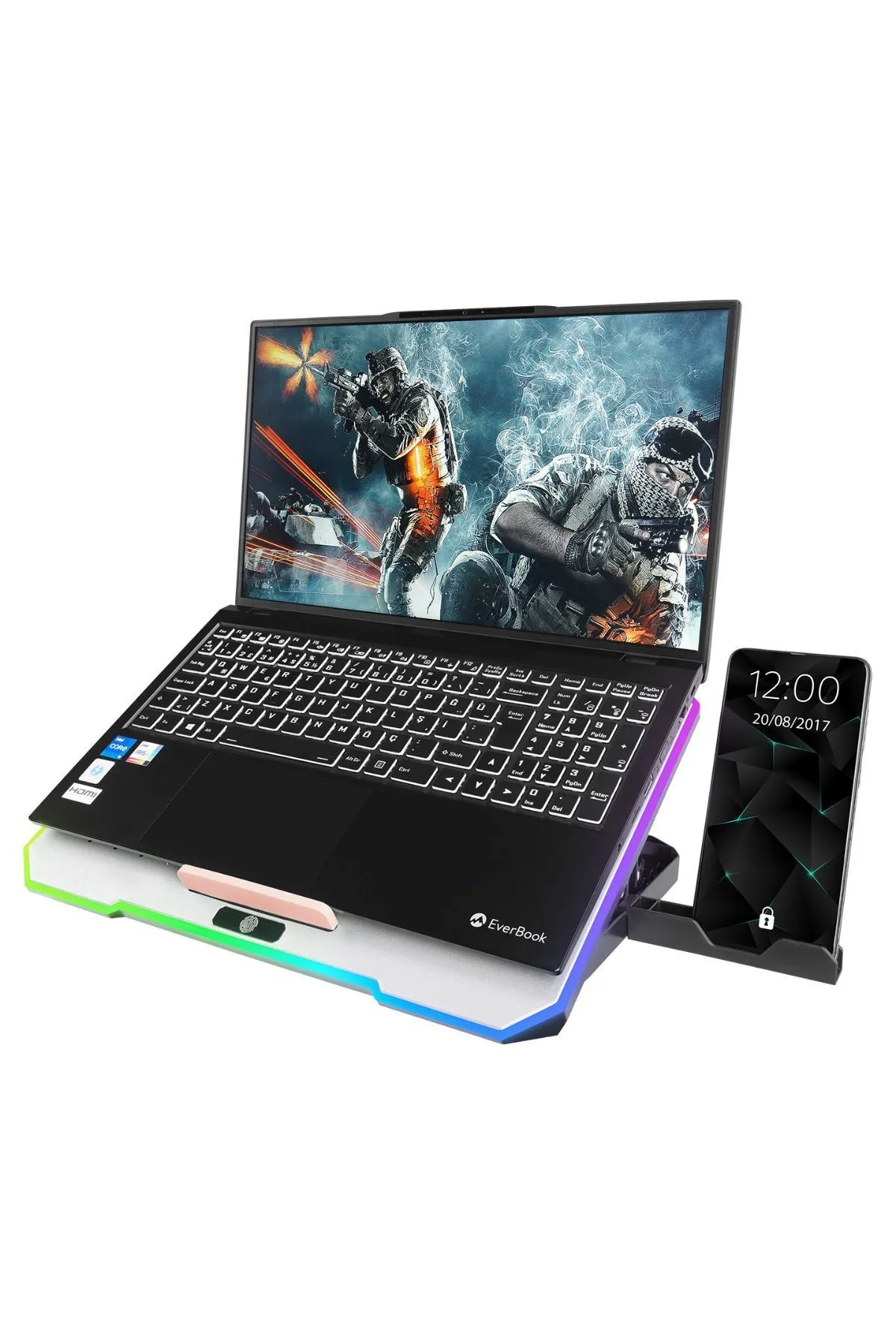 Rampage Notebook Soğutucu Telefon PC Stand RGB S48 FREEZ 70*70 10 MM 6 FAN Laptop Soğutucu Gaming