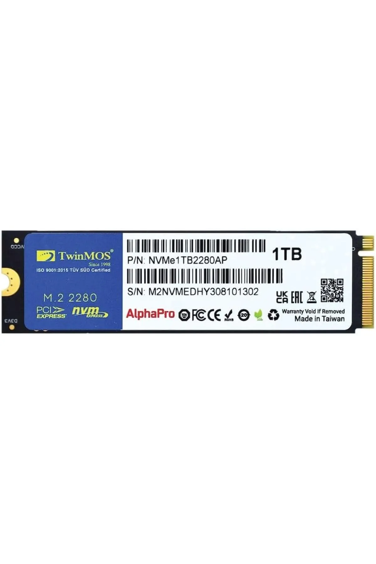 TwinMOS NVME1TB2280AP 1TB 3600-3250MB/s M.2 SSD Sabit Disk