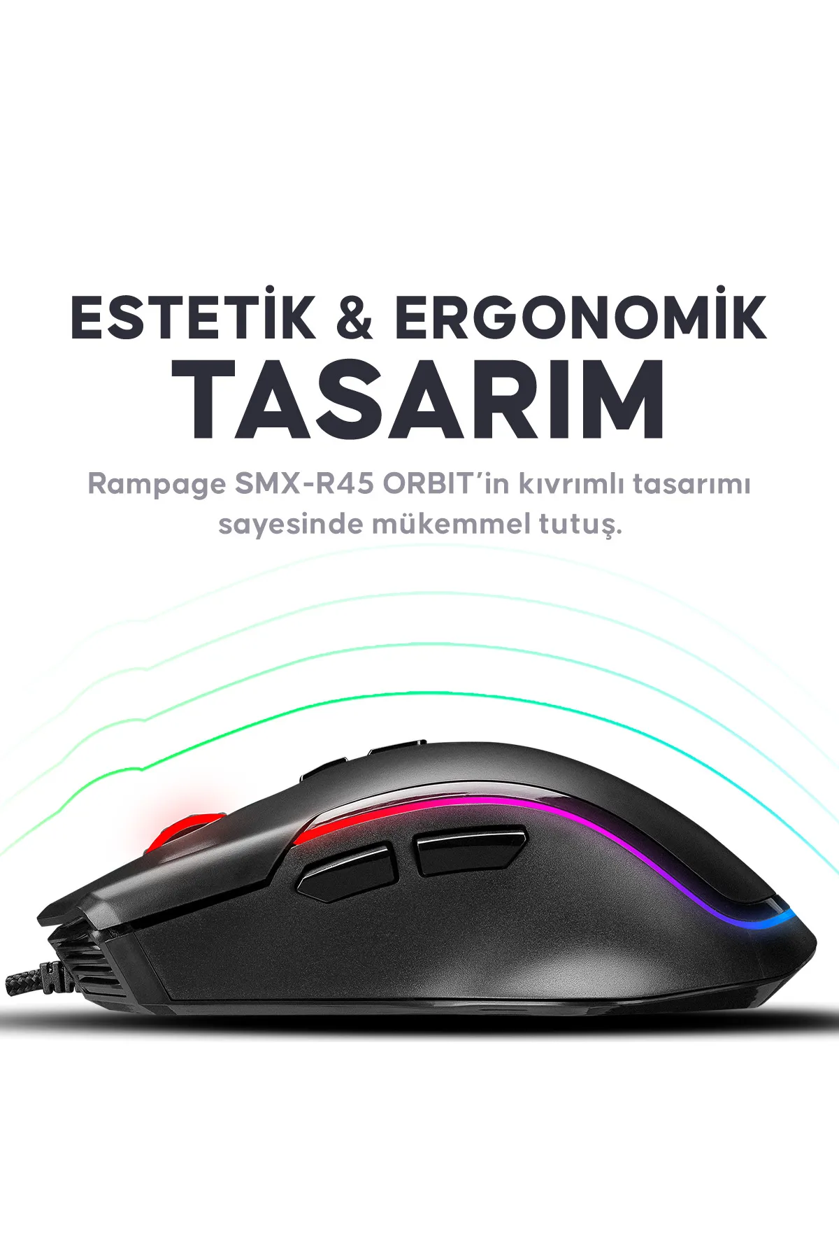 Rampage omx Voyager Usb Rgb Işıklı Makrolu 7200 Dpi Gaming Oyuncu Mouse gextrx 976748