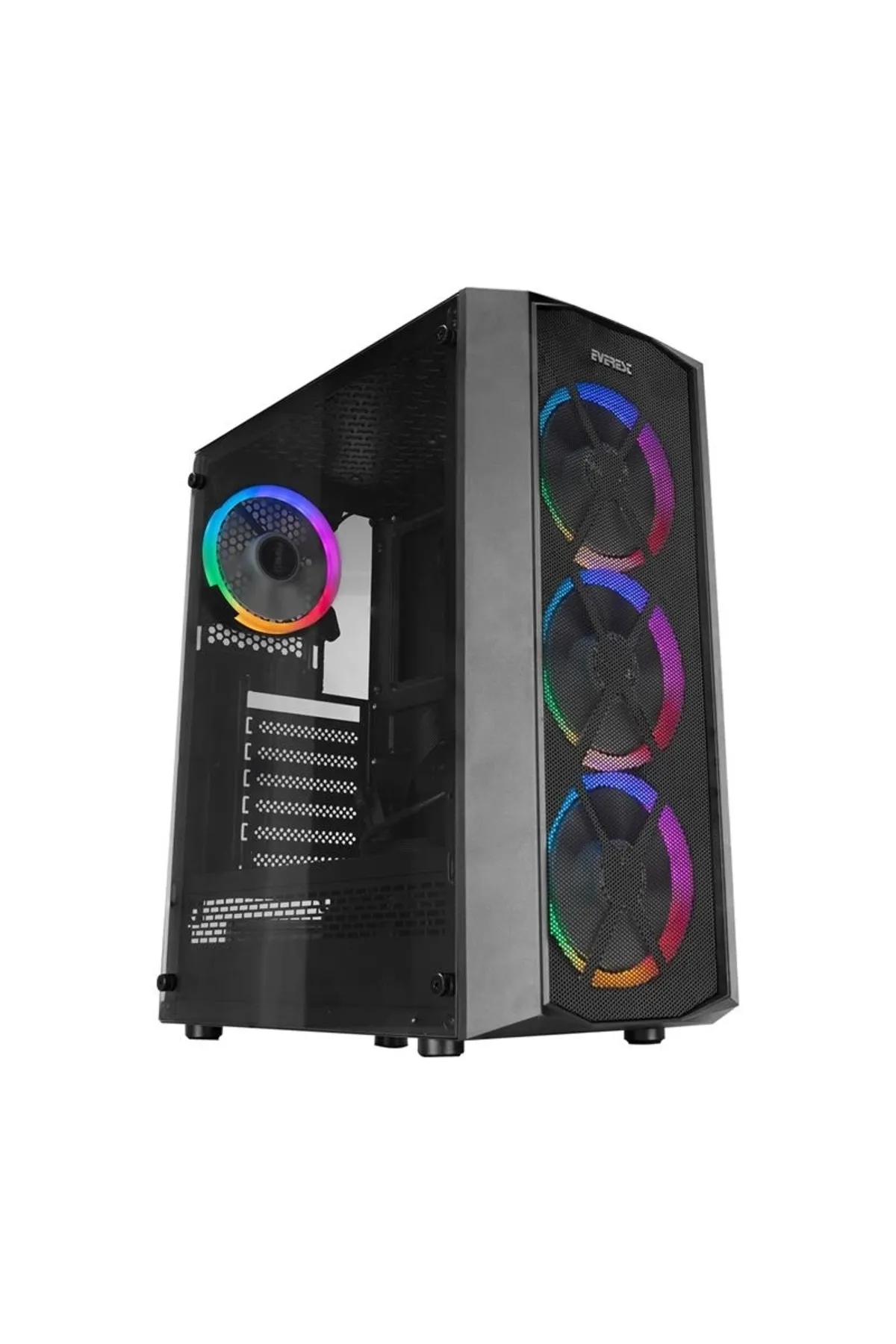 Everest Ontech - Flat Mesh Psu Yok 4x120mm Rgb Fanlı Tempered Glass Gamıng Kasa