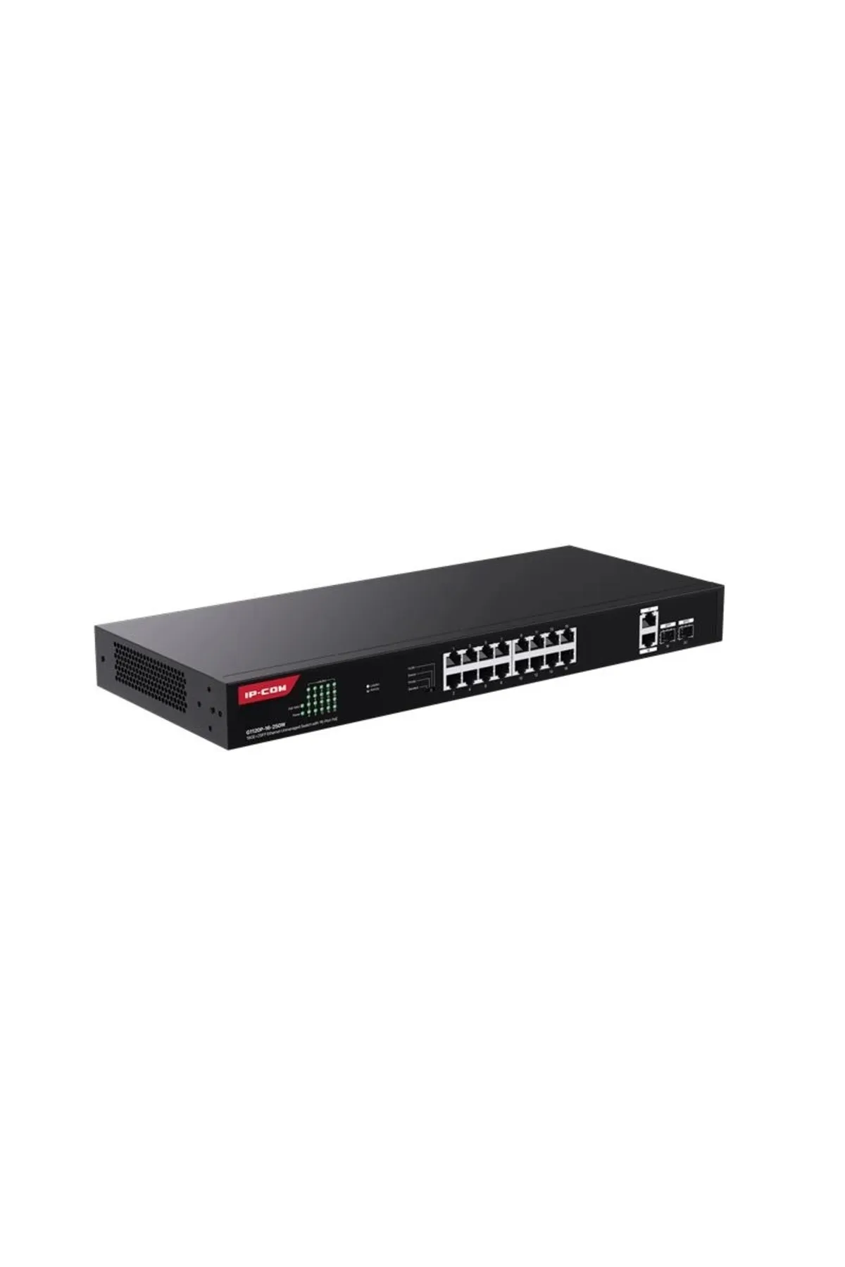 IP-COM Ontech - G1120p-16-250w 16 Port Gıgabıt 2xgb Rj45/sfp Uplınk 230w Poe Rackmount Swıtch