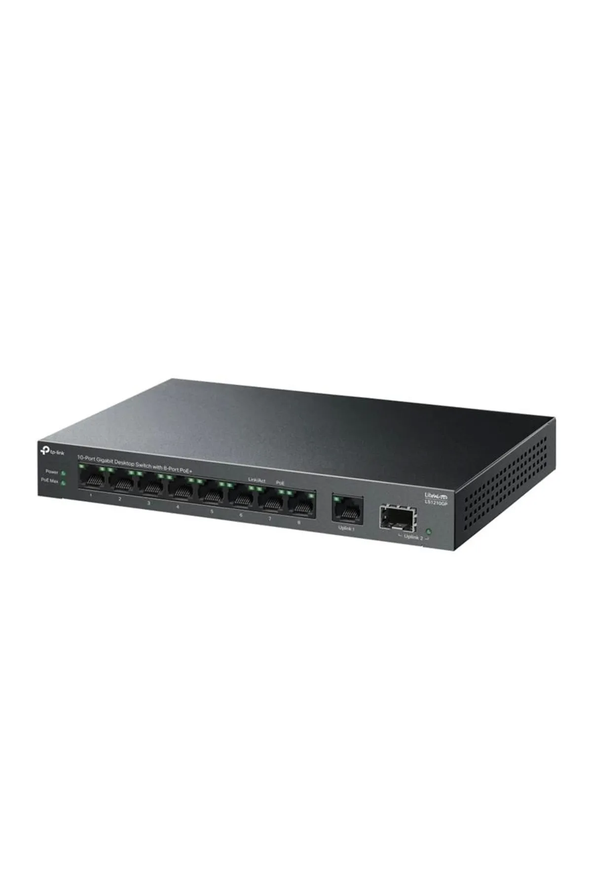 TP-Link Ontech - Ls1210gp 8 Port Gıgabıt 1xrj45/1xsfp Uplınk 61w 250 Metre Poe Mesafe Metal Kasa