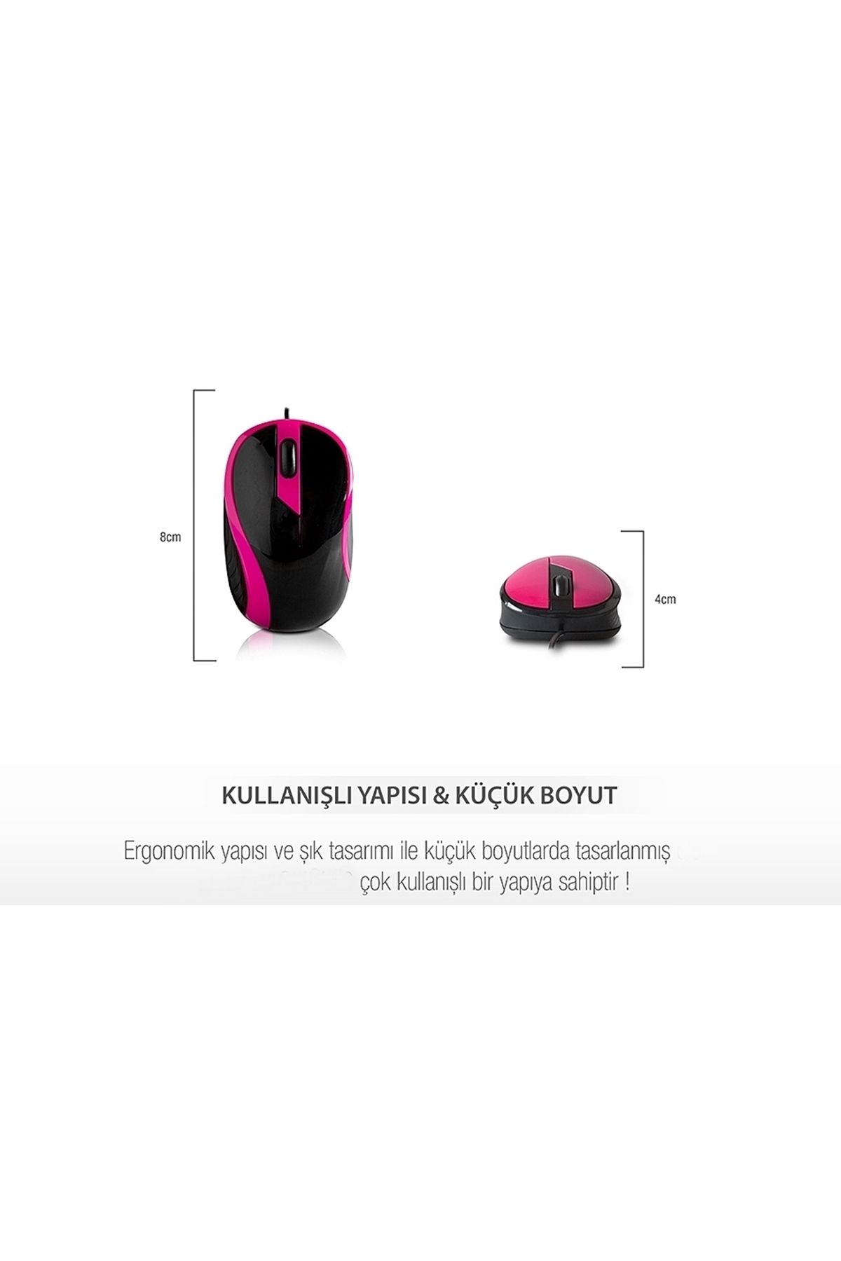 Boldy Optik Mini Mouse - Kablolu Mouse - Kablolu Fare SM-136 - Mini Fare - Optik Fare - Optik Mouse SM-136