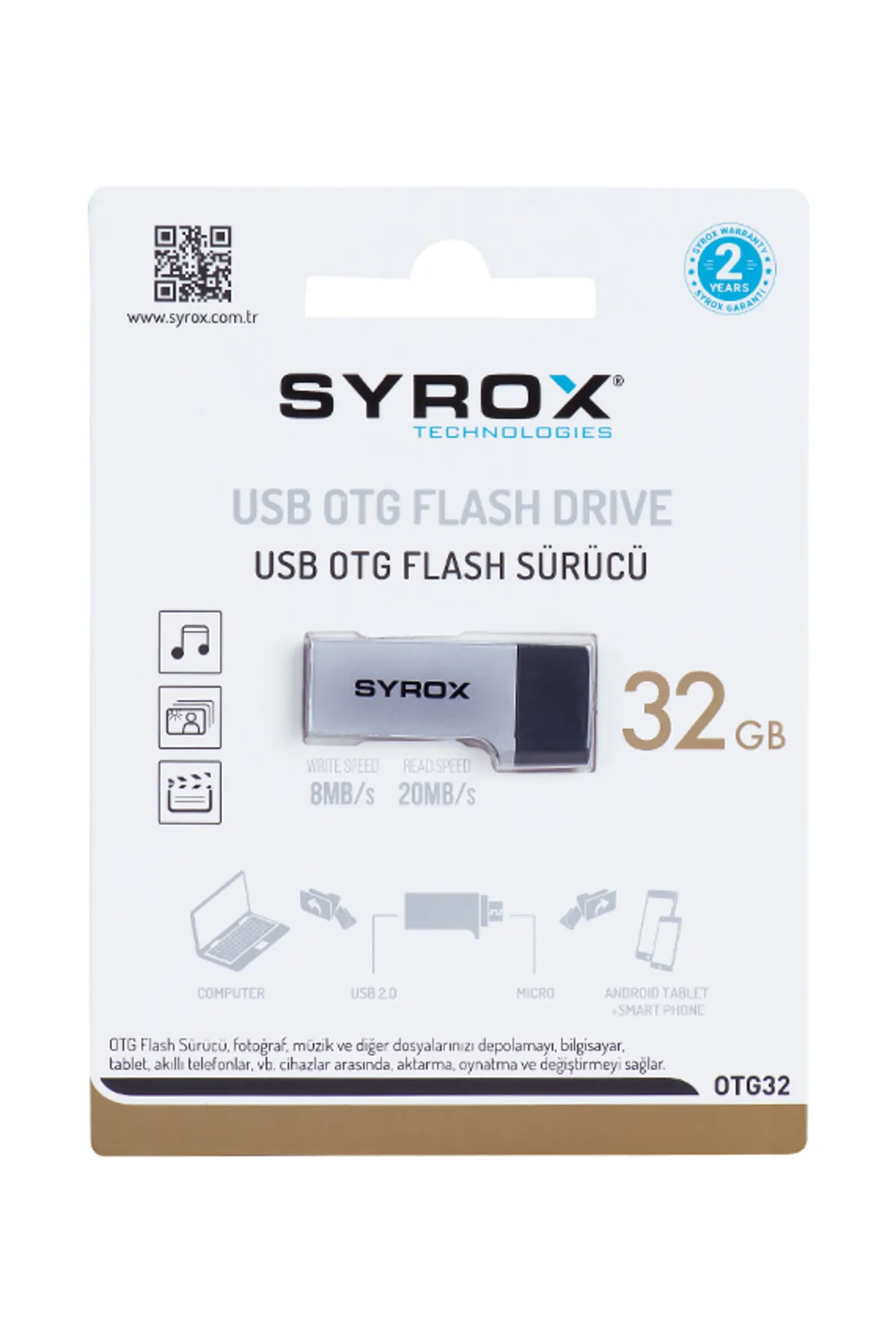 Syrox Otg32 Micro Usb Usb Flash Bellek Otg 32gb