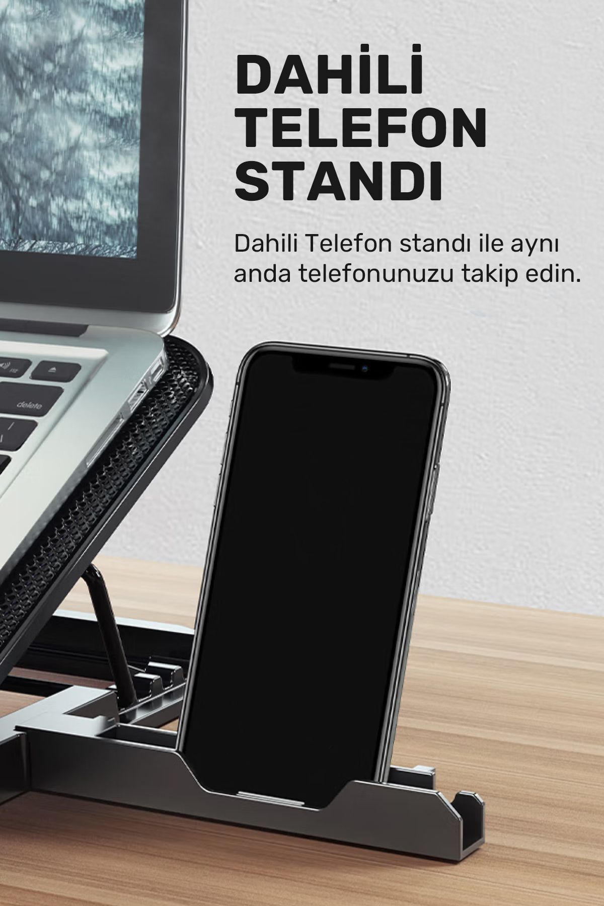 CONOCER Oyun Gaming İçin 6 Fanlı Led Işıklı 5 Kademeli Telefon Tutuculu Laptop Notebook Soğutucu Stand