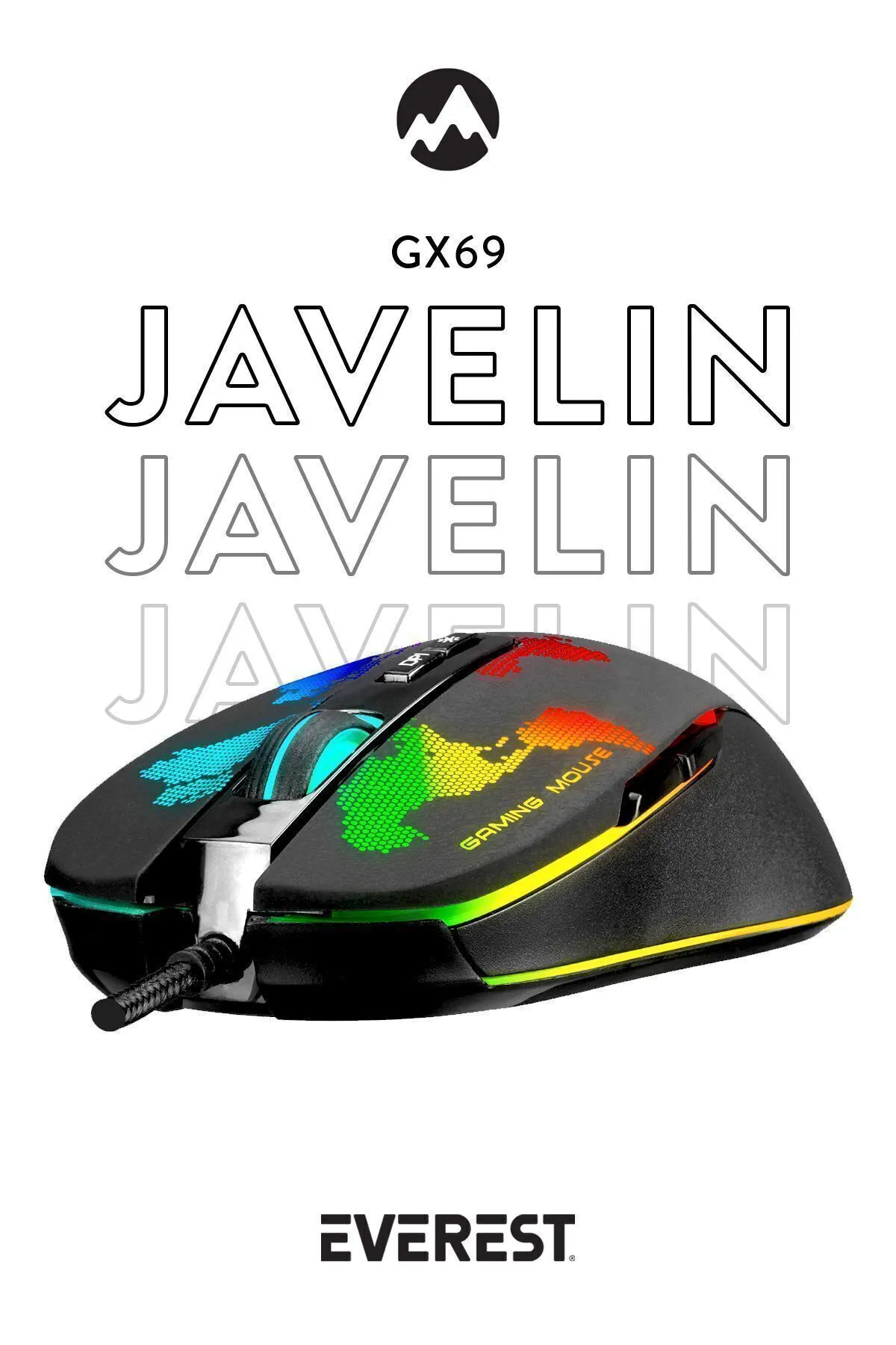 Everest Oyuncu Gaming Mouse Javelin Gx69 4800 Dpı Makro Yazılımlı Rgb Drag Click