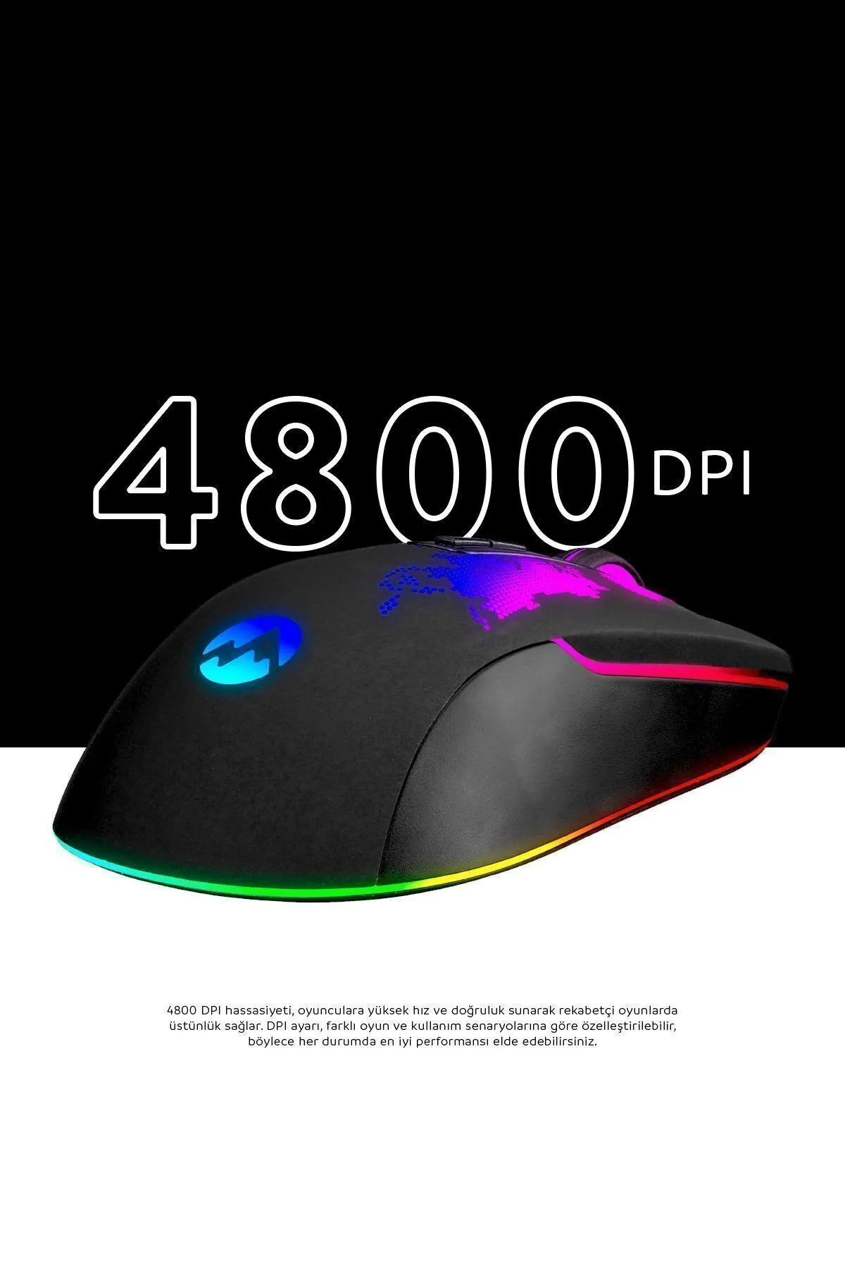 Everest Oyuncu Gaming Mouse Javelin Gx69 4800 Dpı Makro Yazılımlı Rgb Drag Click