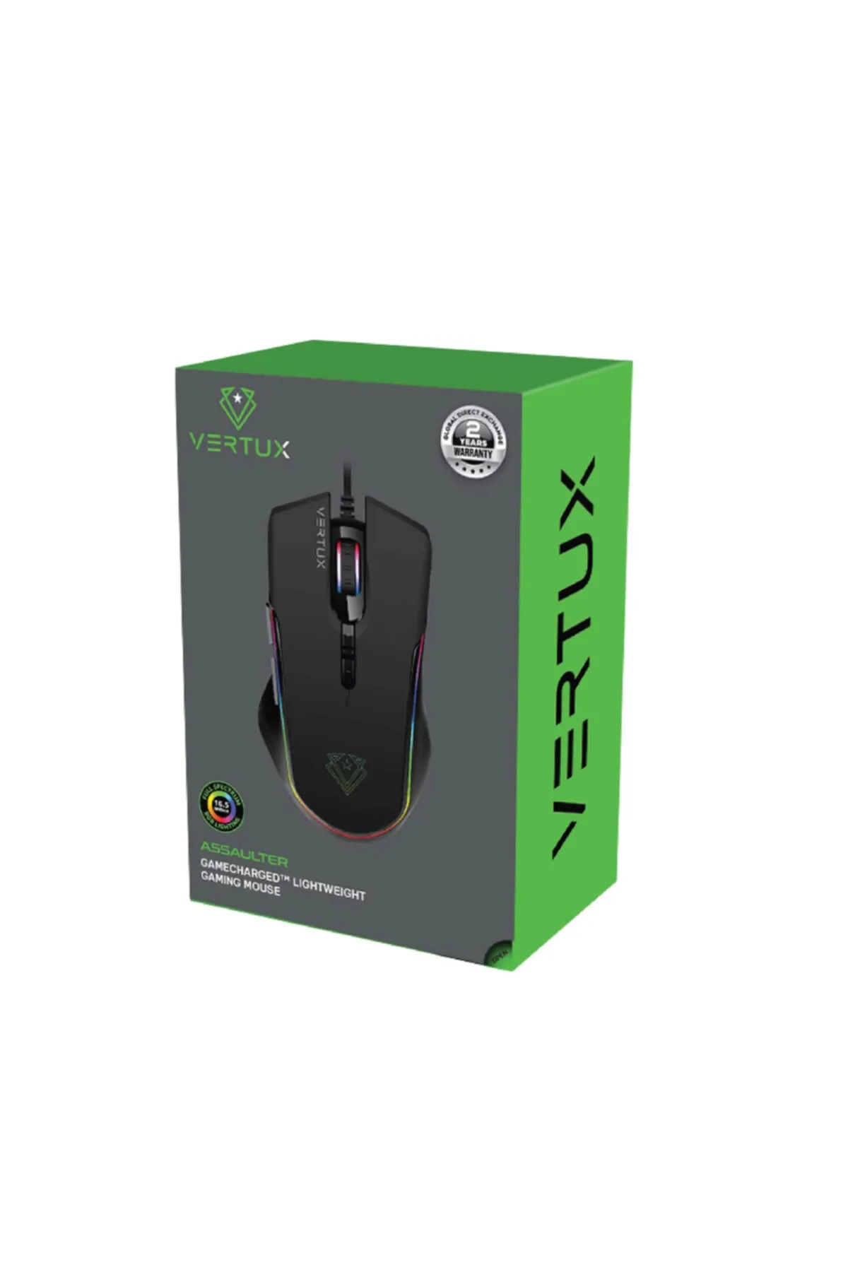 Vertux Oyuncu Mouse Gamecharged™ Hafif Oyun Özel Led Işıklı 10.000 Dpı - Assaulter