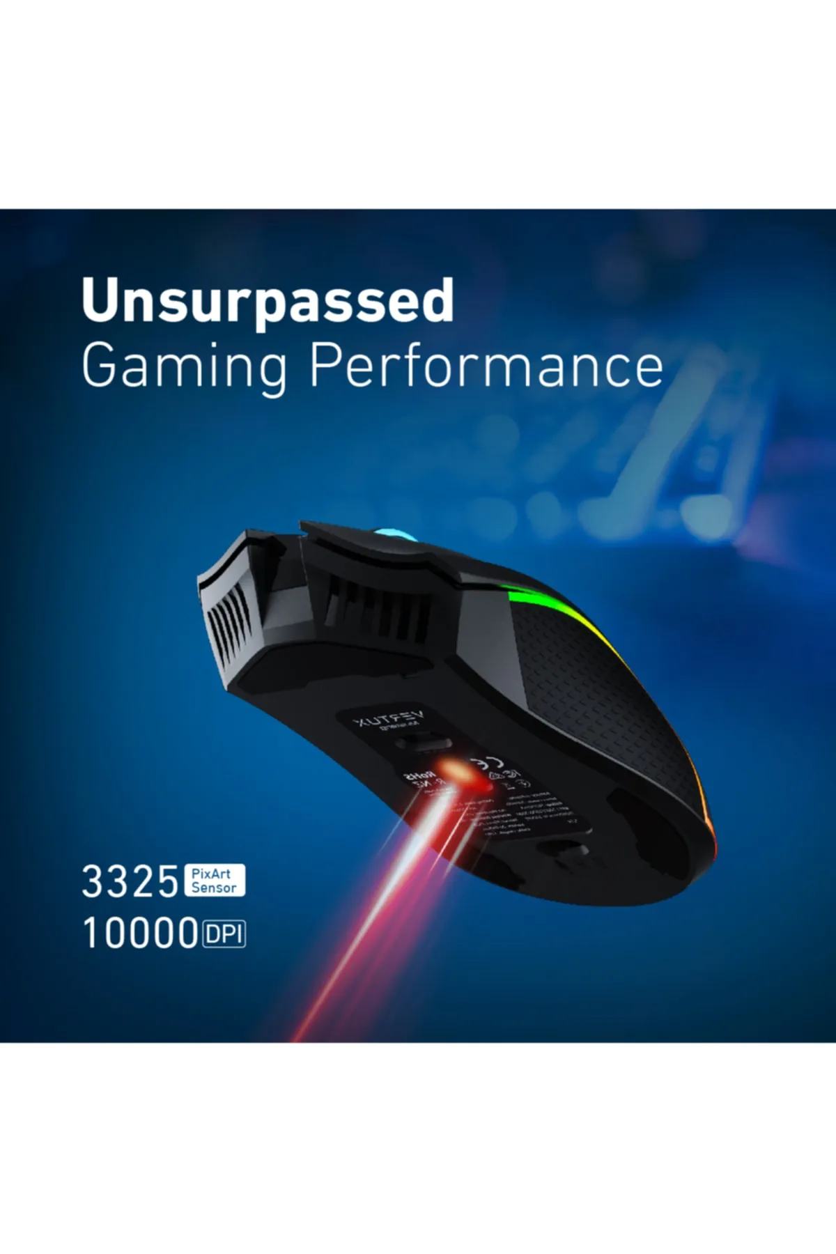 Vertux Oyuncu Mouse Gamecharged Kablosuz Şarj Istasyonlu 10.000 Dpı Led - Mustang