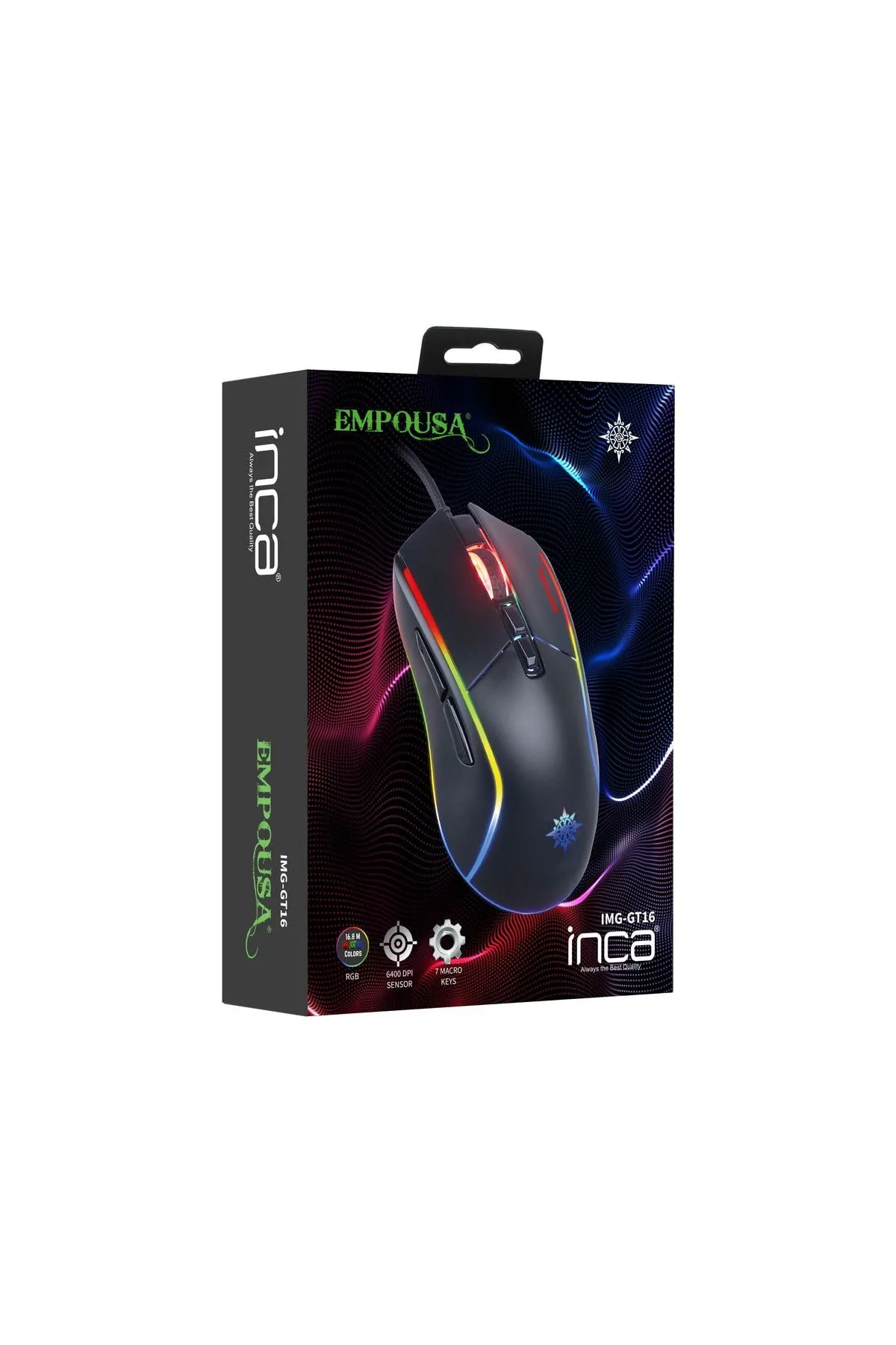 Inca Oyuncu Mouse Img-gt16 Rgb Led 6400 Dpı 7 Adet Macro Tuş