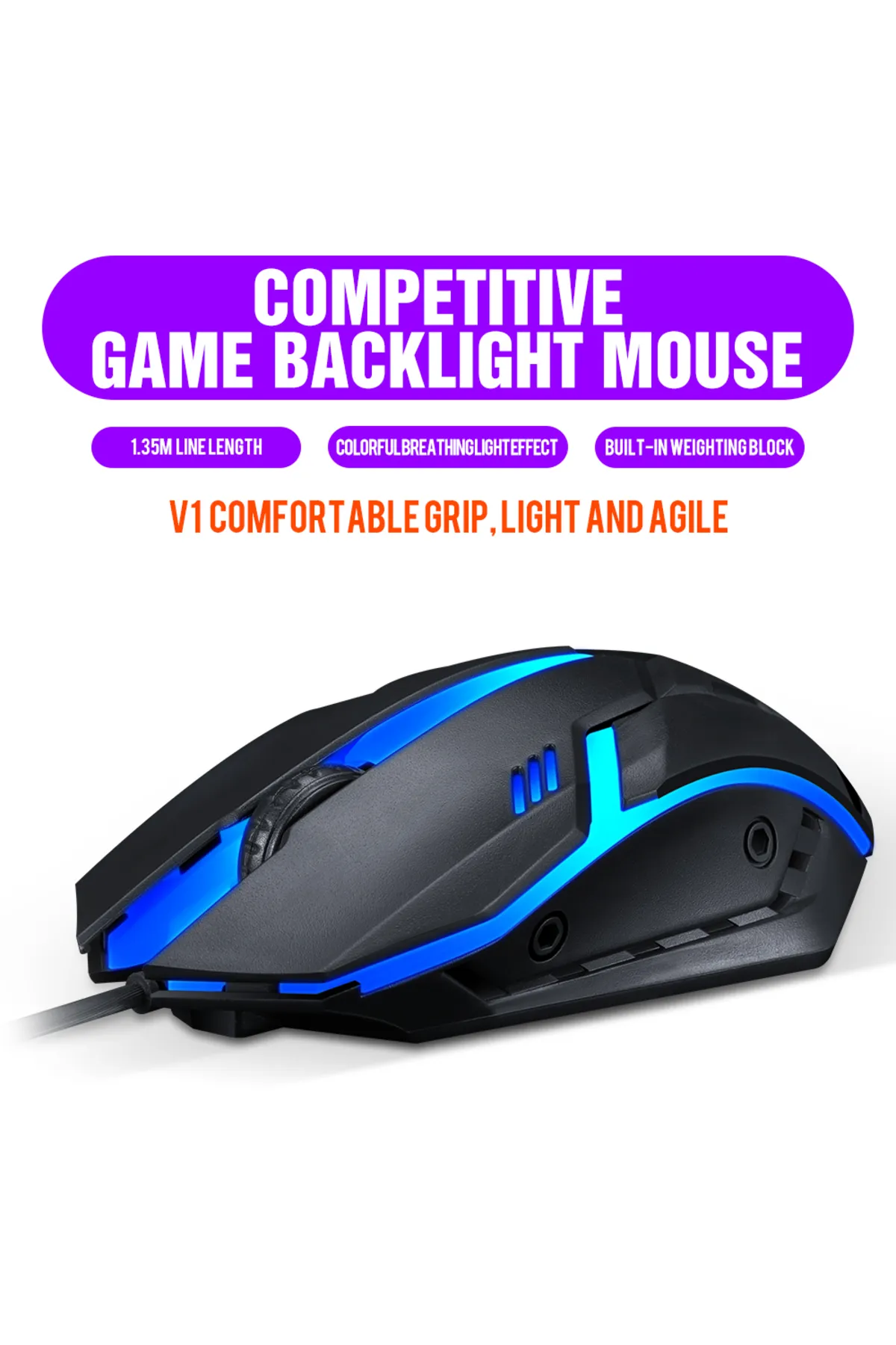 T-WOLF Oyuncu Mouse Kablolu Rgb Işıklı V1 Gamer Mouse