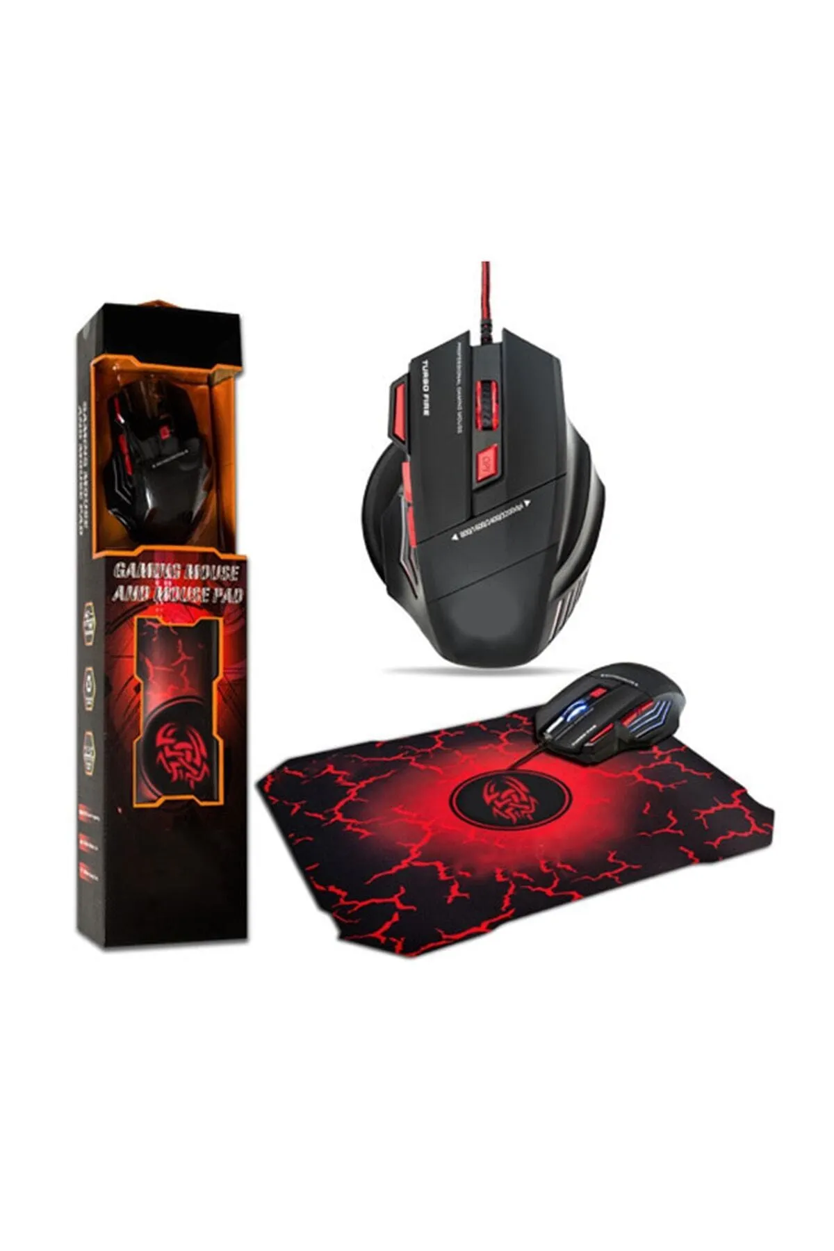 teknosepetim Oyuncu Mouse + Mouse Pad Rgb Işıklı Renk Değiştiren Set Prof. Oyuncu Mouse Pad Gamıng Mouse