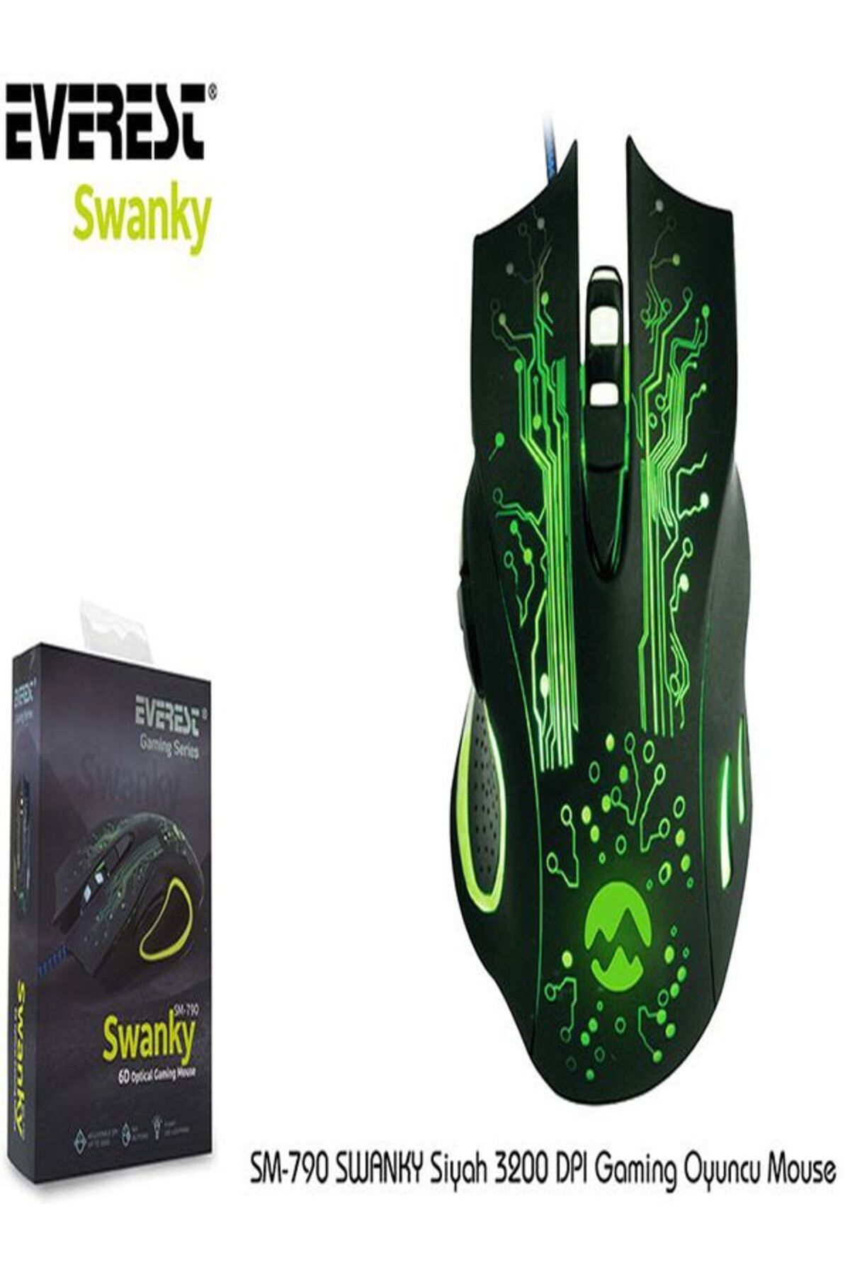 ERPİLSAN ELEKTRONİK Oyuncu MOUSE Swanky Siyah 3200Dpi Sm-790 17930 7741