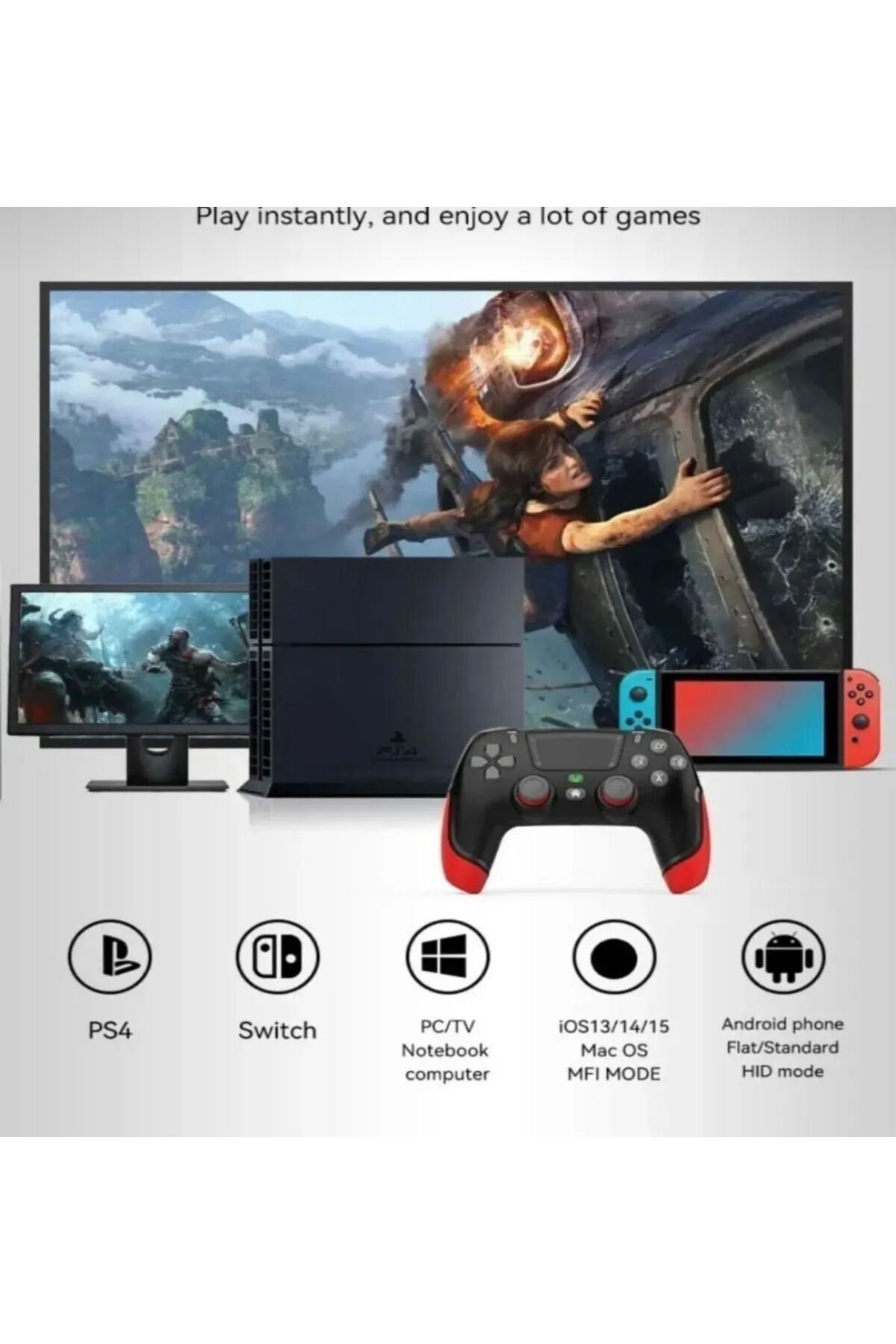 CRKTEKNOLOJİ P06 Elite Bluetooth Gamepad Ps4 Ps3 Pc Switch Uyumlu Oyun Kolu