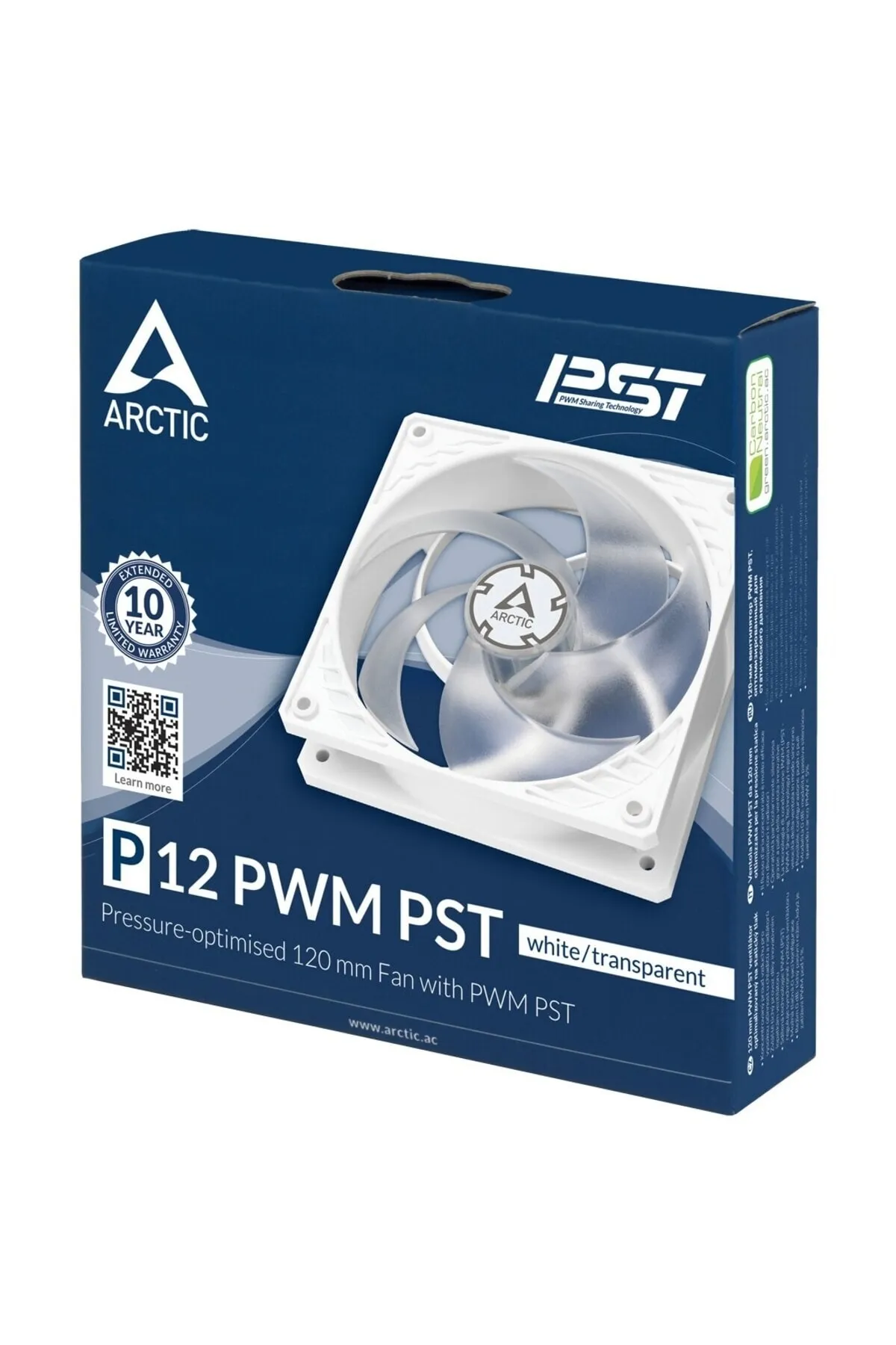 Arctic P12 PWM PST Pressure-Optimised 120mm Fan - White (ACFAN00132A)