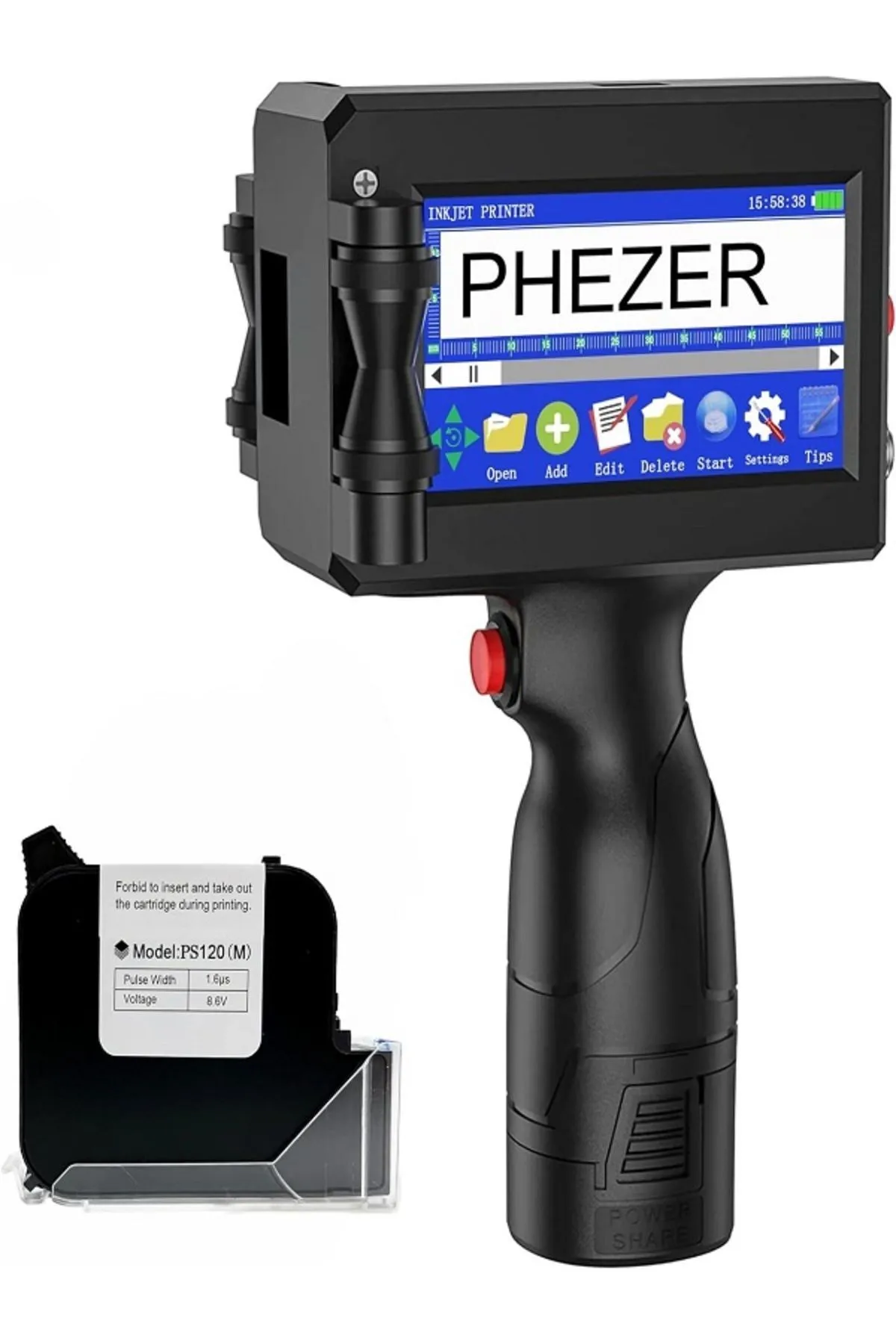 phezer P15 12.7mm etiket yazıcı 25 diller taşınabilir