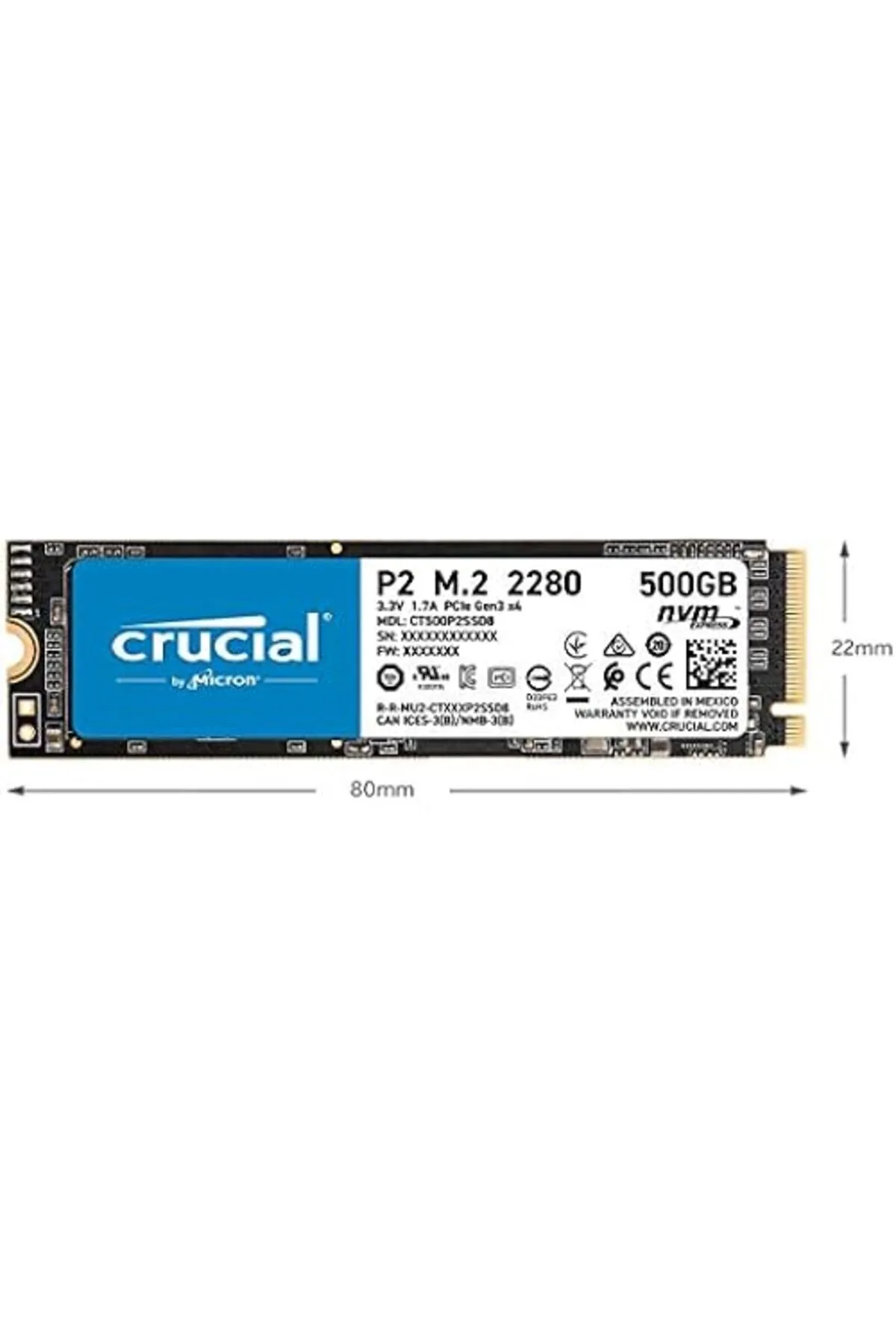 Crucial P2 500gb Ssd M.2 Nvme Pcıe Ct500p2ssd8