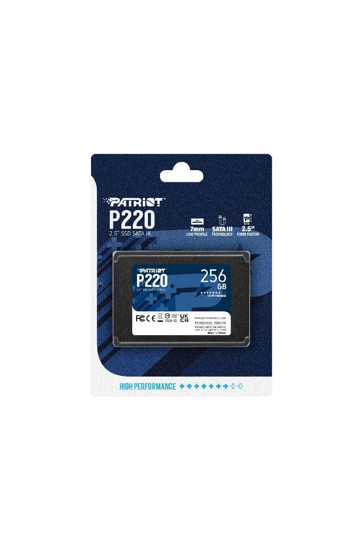 Patriot P220 256gb 550/490mb/s 2.5" Sata3 Ssd Disk (P220S256G25)