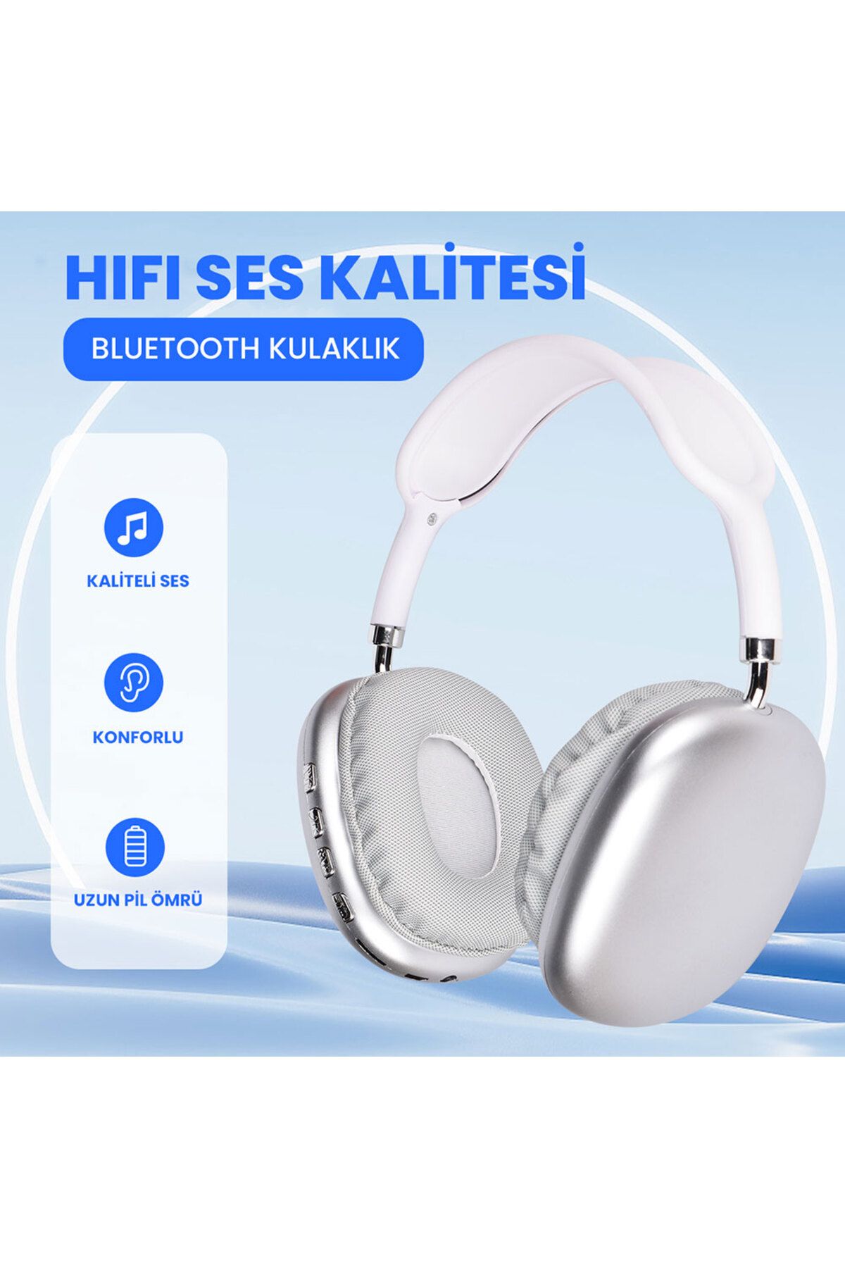 Kupa P9 Hi-Fi Ses Kalitesi Ayarlanabilir ve Katlanabilir Kulak Üstü Bluetooth Kulaklık