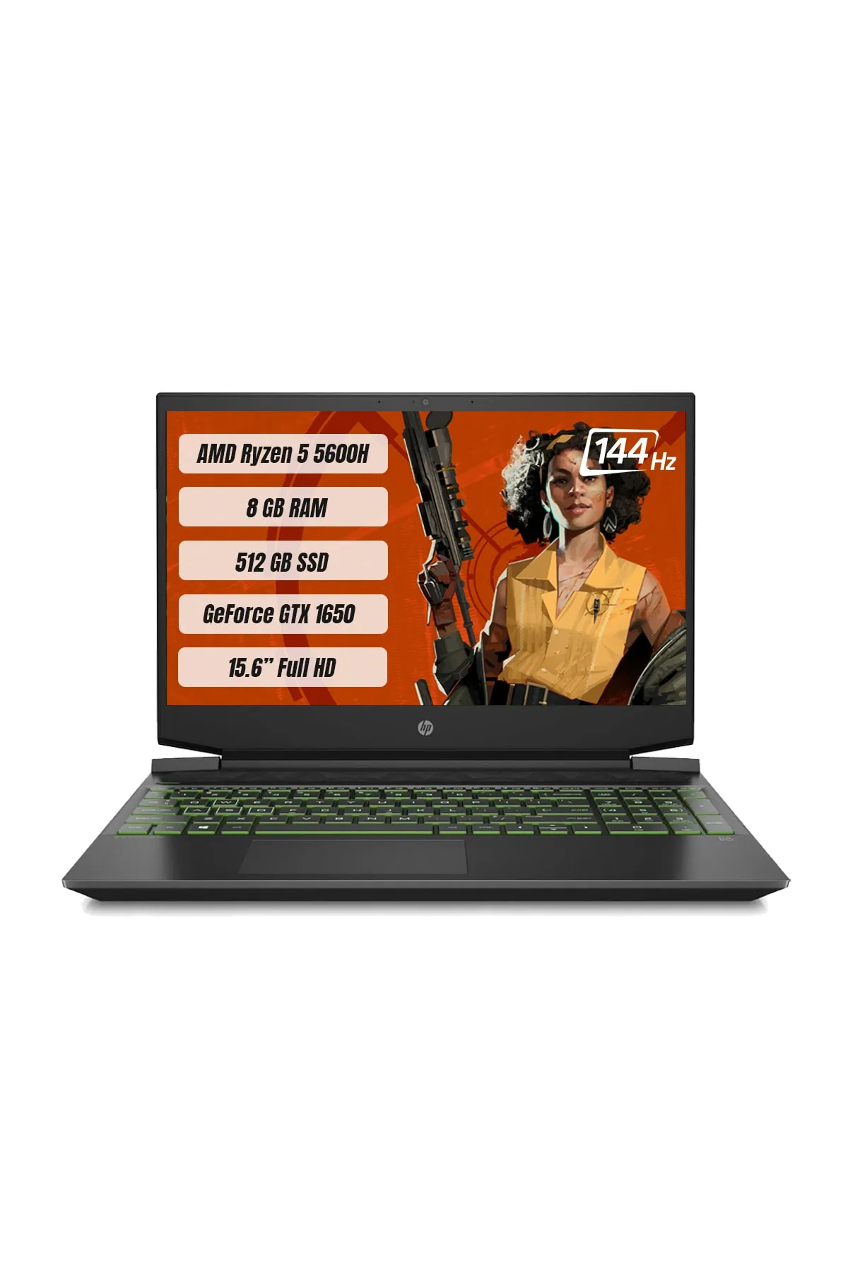 HP Pavilion 15-ec2059nt Amd Ryzen 5 5600h 8gb 512gb Ssd Gtx 1650 15.6"fhd 144 Hz Ips Freedos 68n74ea