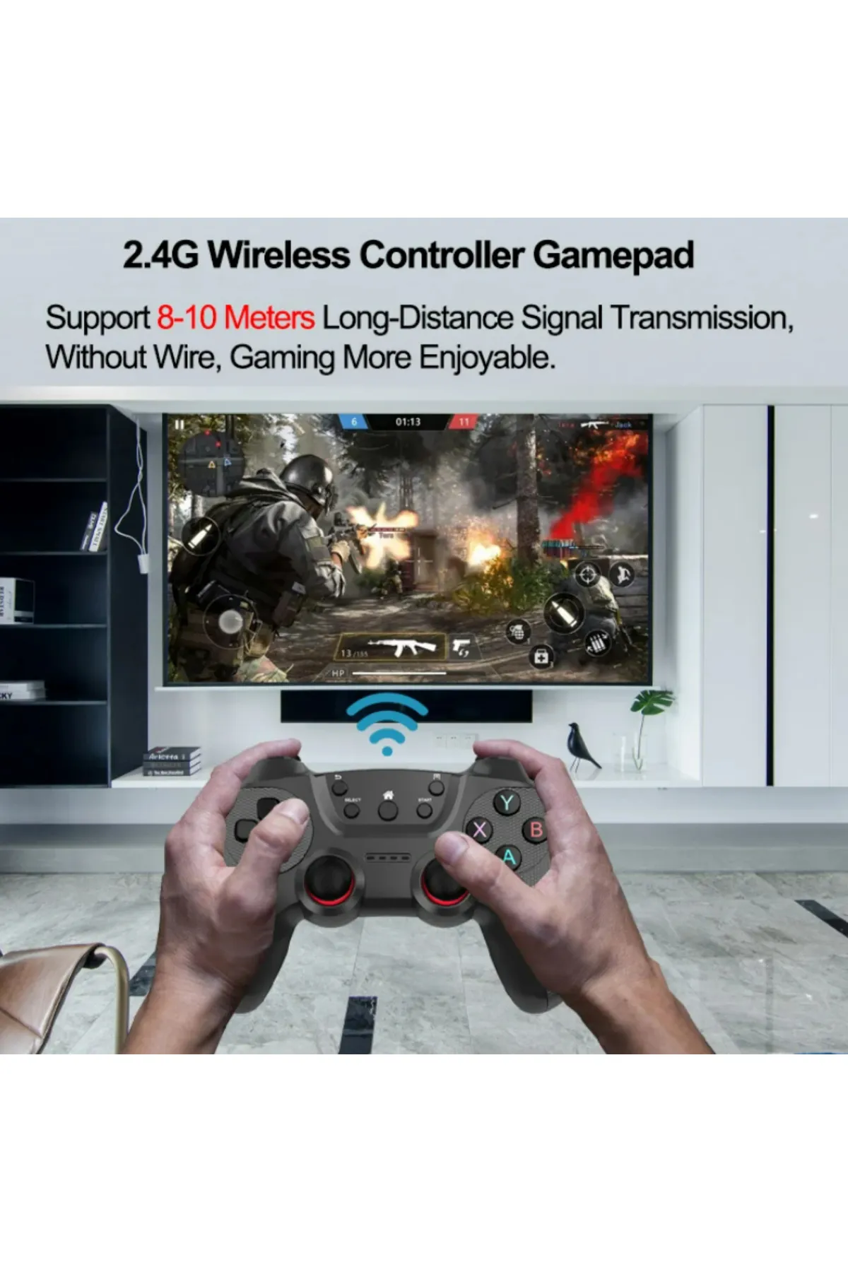 Ozmik PC Gamepad için 2.4G Tekli kol kablosuz oyun kolu PS3 için/akıllı telefon/Tablet/ PC/Andriod