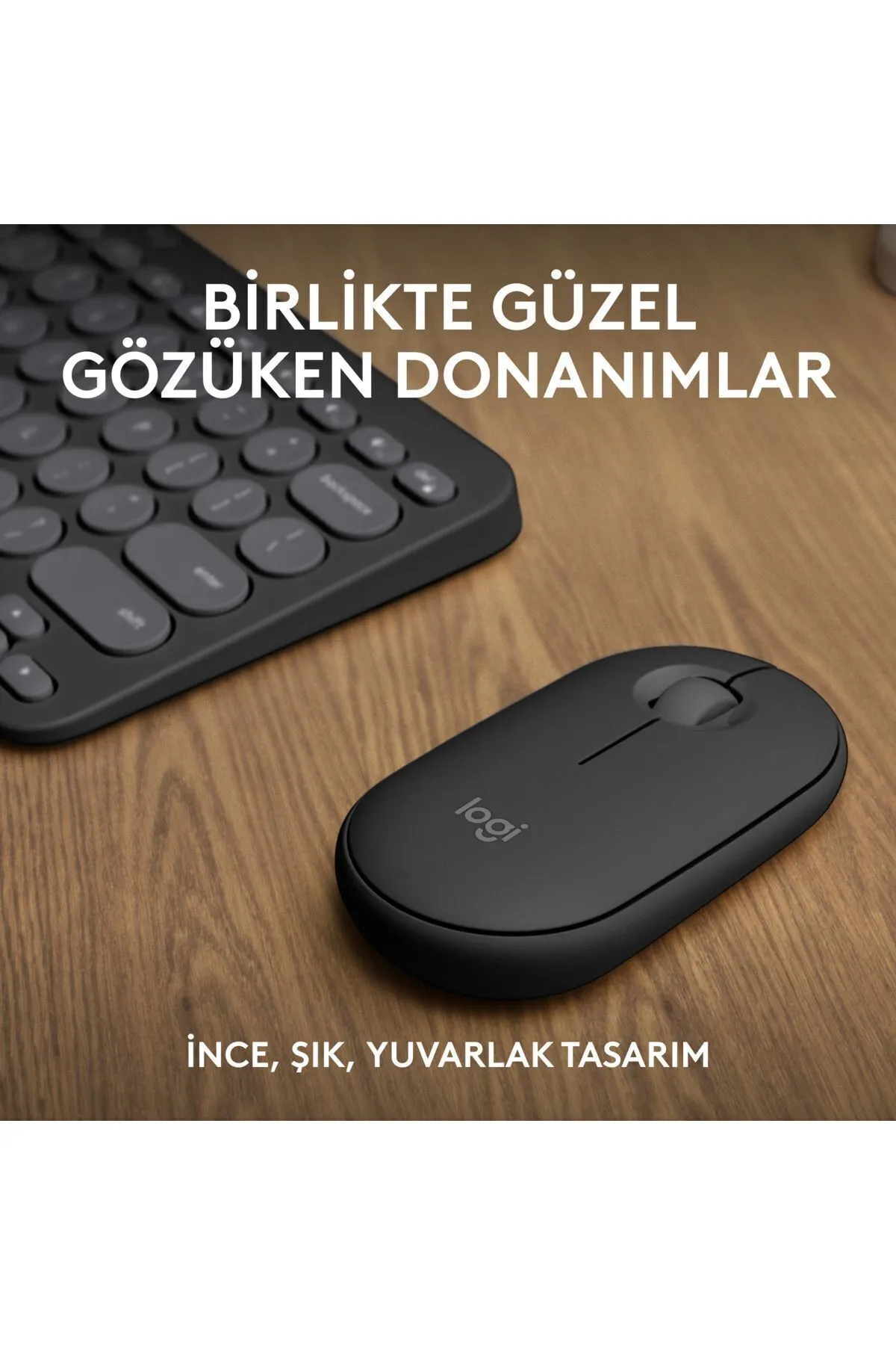 Logitech Pebble 2 Combo Çoklu Sessiz Kablosuz Türkçe Q Klavye Mouse Seti - Grafit 920-012245 - KL-136