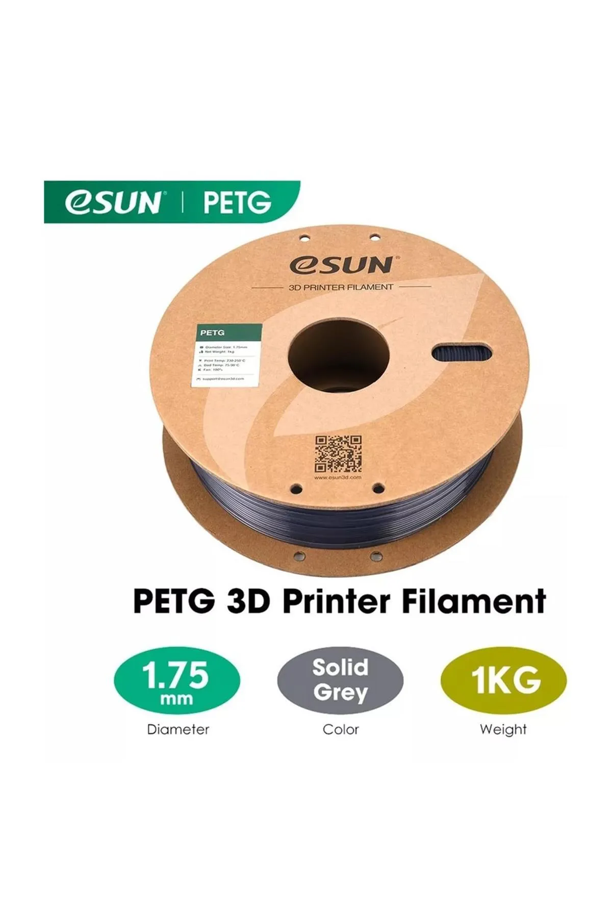 eSun Petg  Uyumlu Filament Gri 1,75mm 1Kg