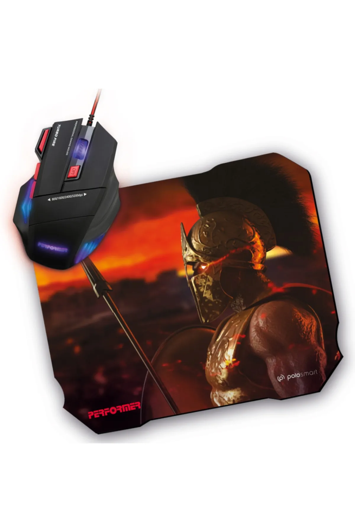 Polosmart Pgm07 Gaming Mouse + Mouse Pad Kırmızı