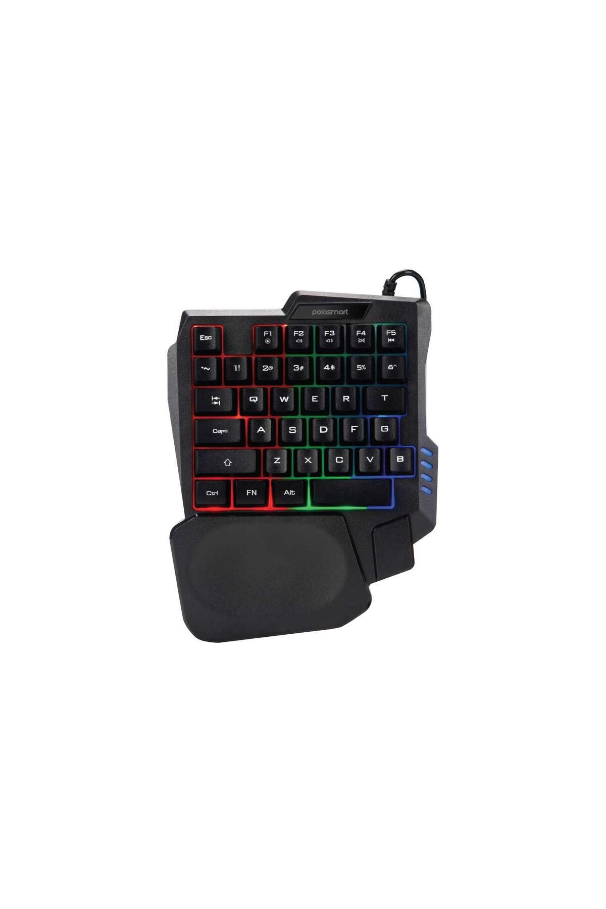 Polosmart PGS202 Kablolu Rainbow Led Aydınlatma Ergonomik Mini Gaming Oyuncu Klavye Siyah