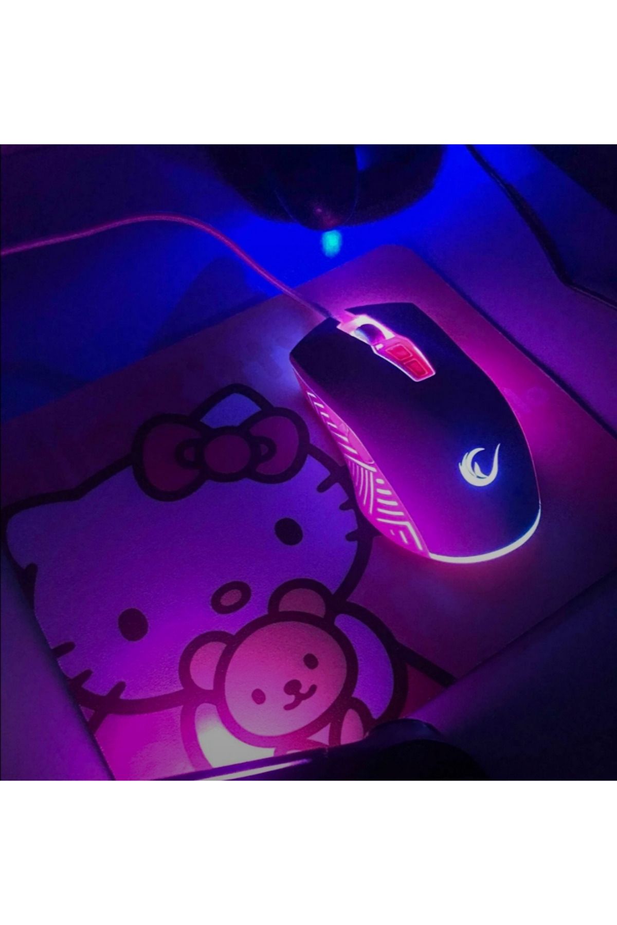 Rampage Pink Baby Set, Rampage SMX-G68 Spear 7200dpi Rgb Ledli (Makrolu) Mouse+Hello Kitty 23x18 Mouse Pad