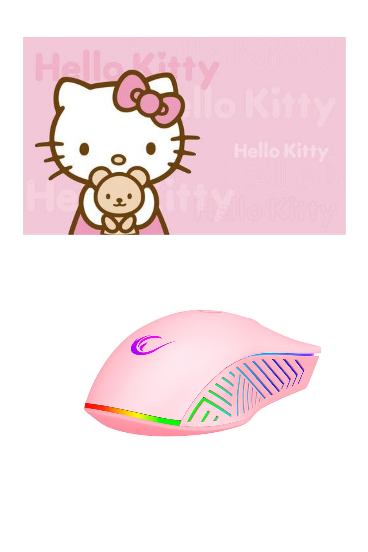 Rampage Pink Baby Set, Rampage SMX-G68 Spear 7200dpi Rgb Ledli (Makrolu) Mouse+Hello Kitty 23x18 Mouse Pad