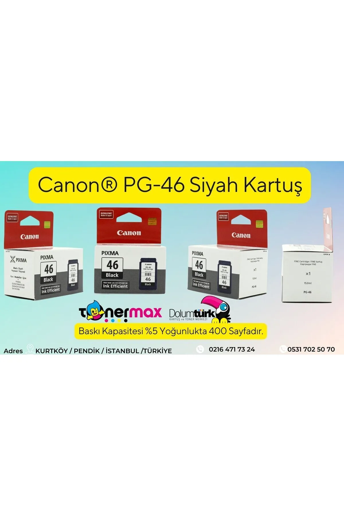 Canon Pixma E4240 Kartuş / Pg46 / Cl56 Avantaj Paket Kartuş