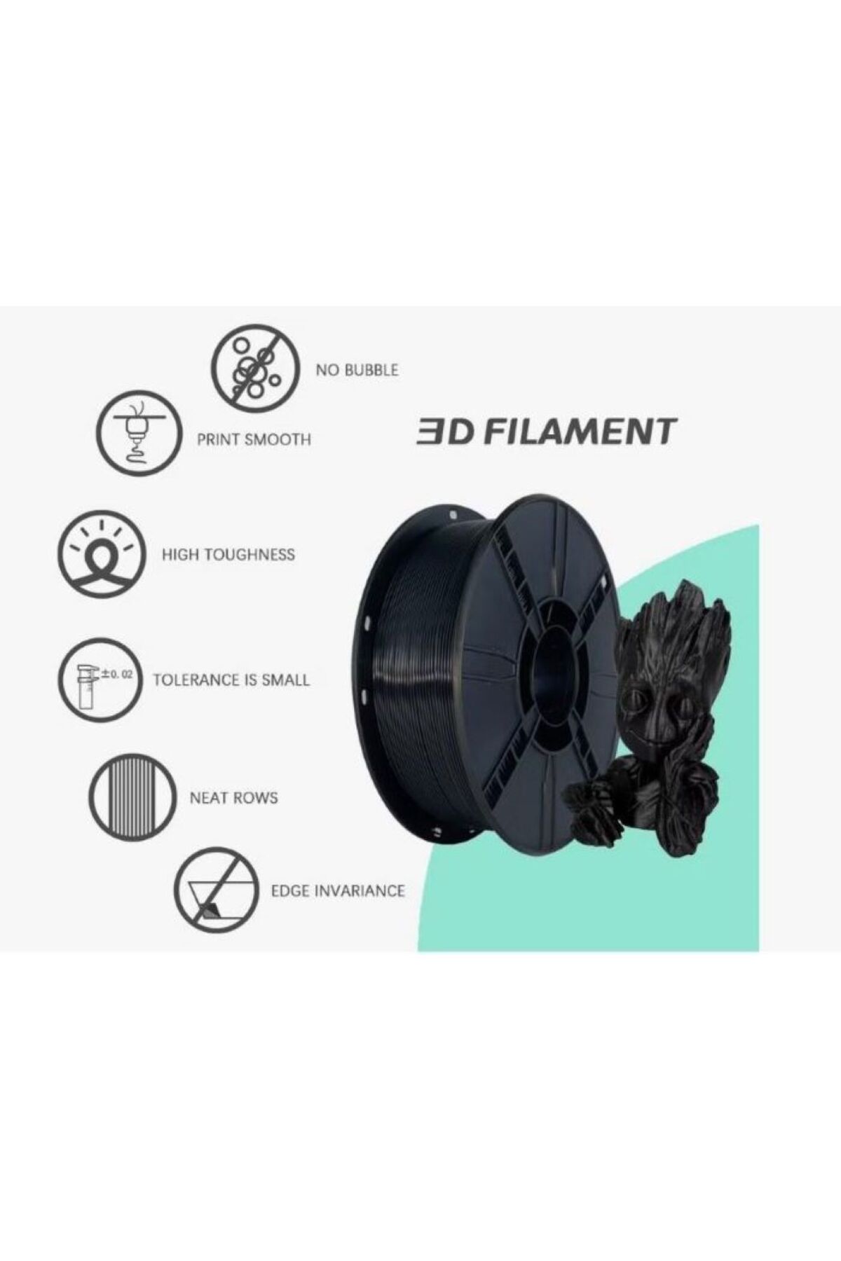 iboss Pla+ Filament 1.75MM/3.00MM / 1 kg SİYAH